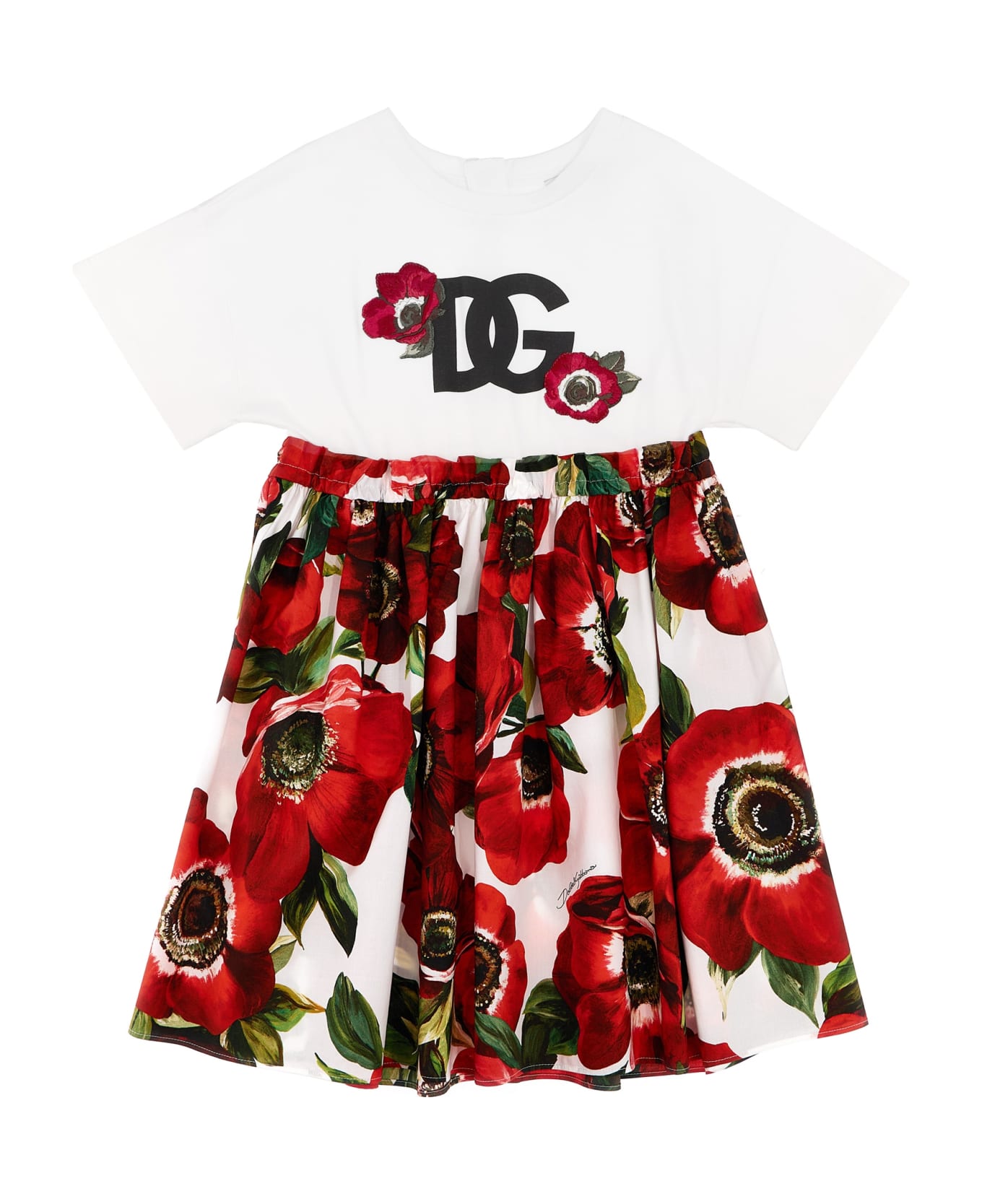 dolce gabbana crown logo silk tie item Poppy Print Dress - Multicolor