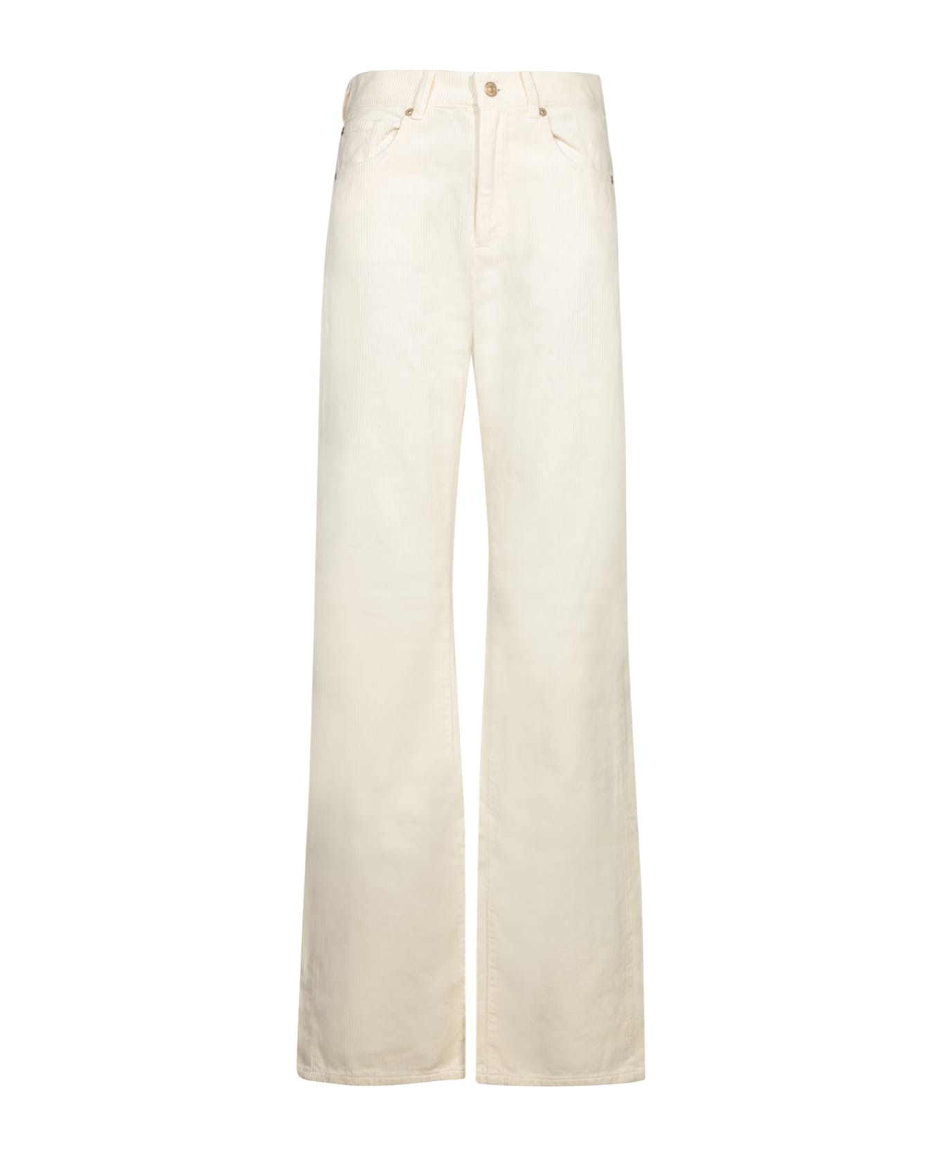 7 For All Mankind Tess White Corduroy Trousers - White