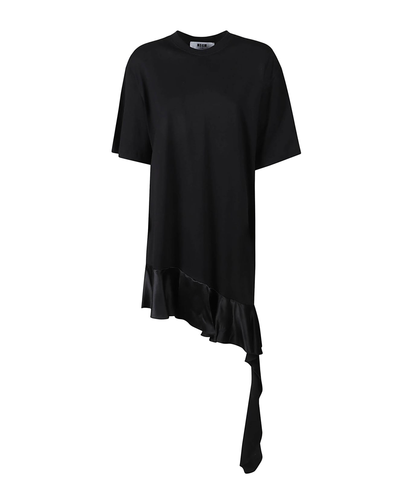 MSGM Short-sleeved Asymmetric Mini T-shirt - Nero Tシャツ
