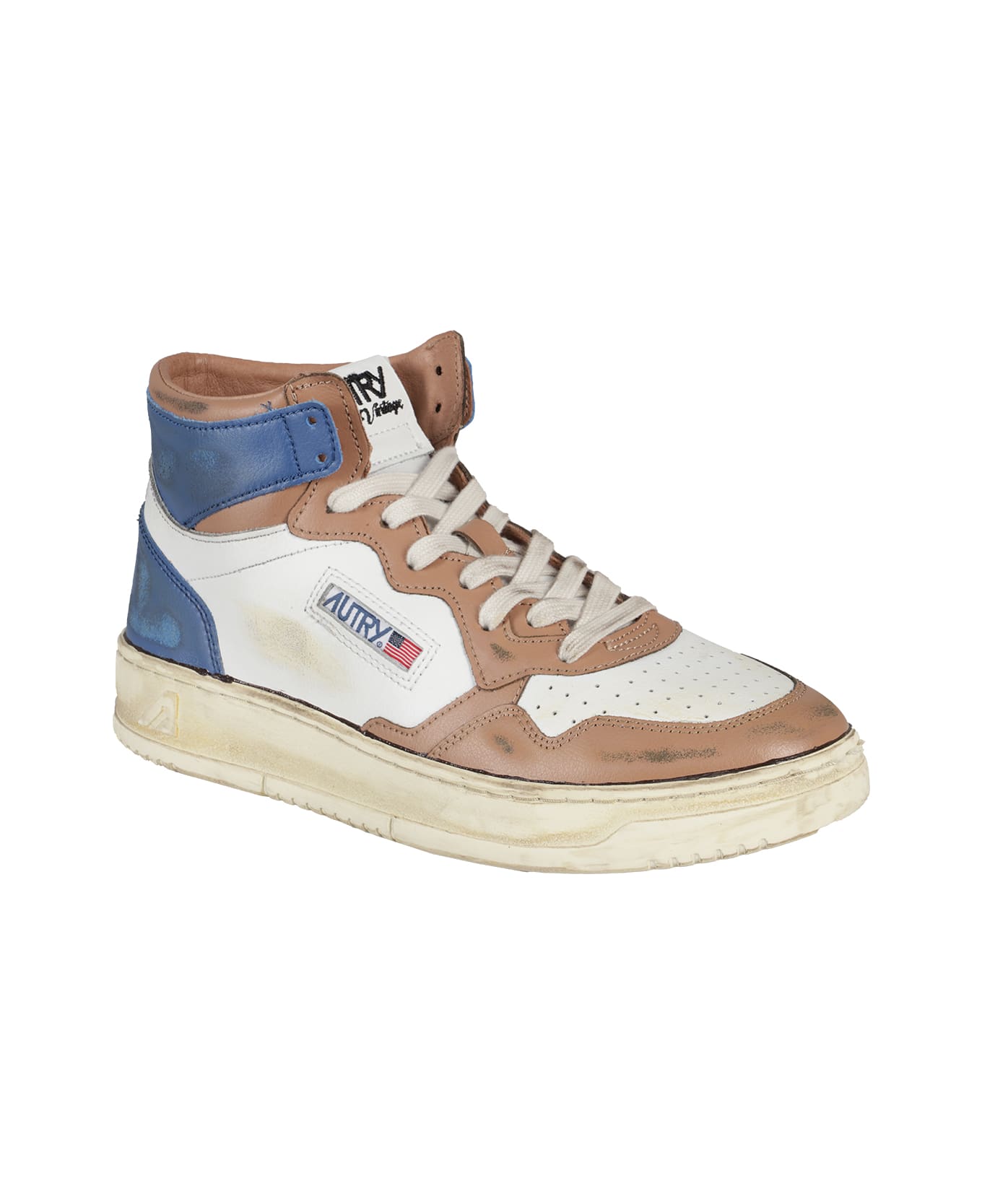 Autry Super Vintage Mid Sneakers Avmm Sv21 - White Cafe Blue