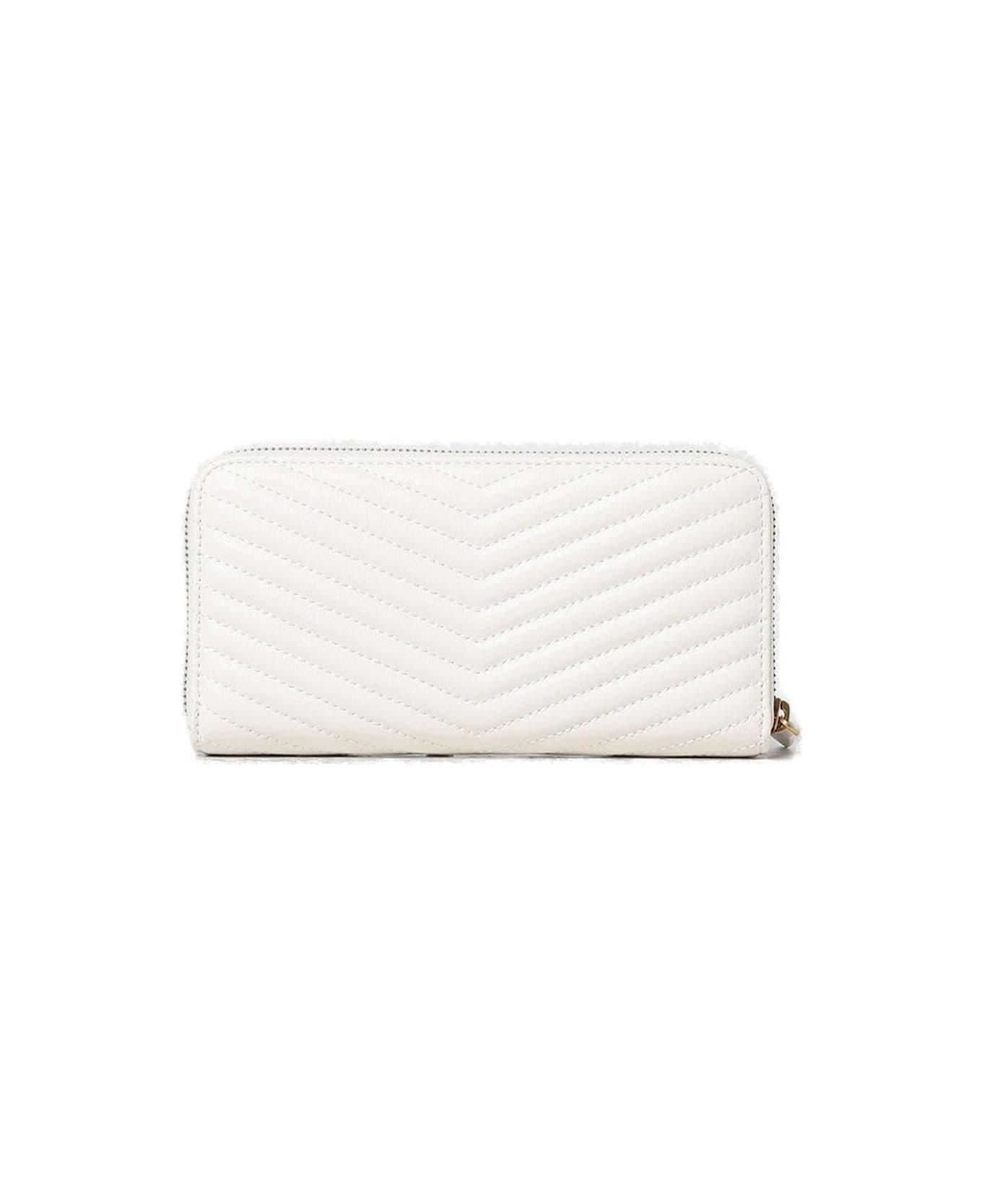 Pinko Ryder Logo Plaque Zipped Wallet - WHITE 財布
