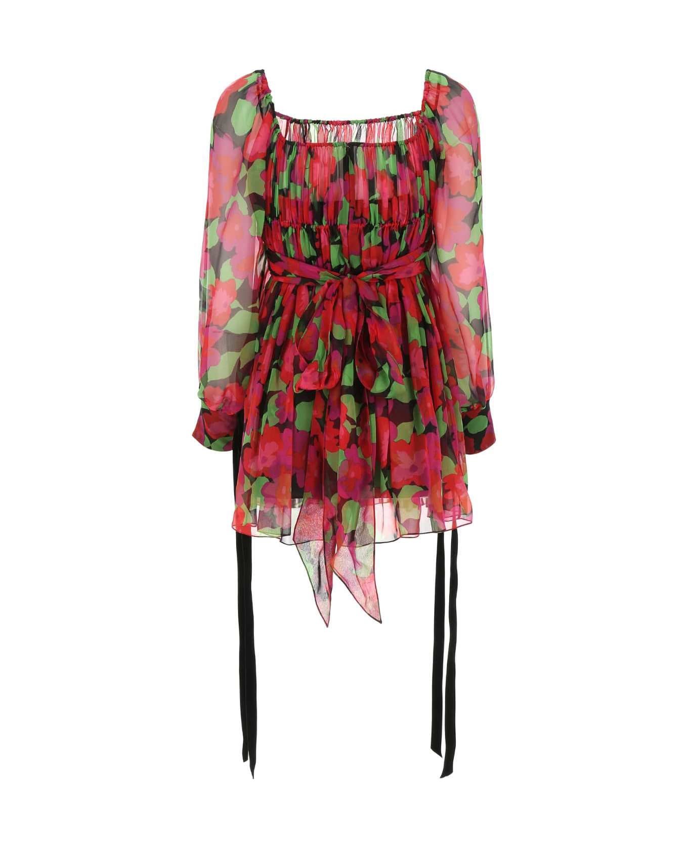 Saint Laurent Printed Silk Mini Dress - 1052