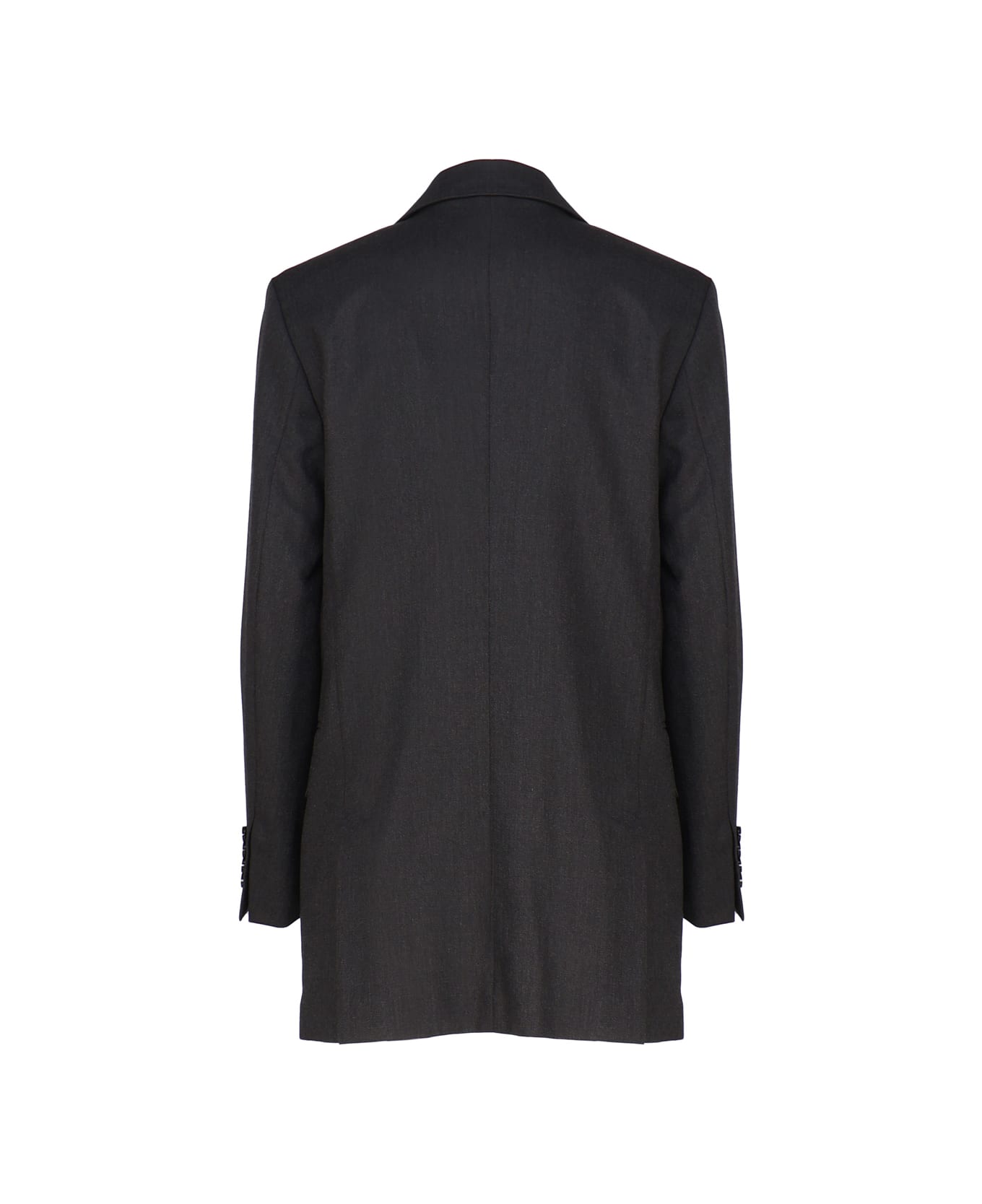 Max Mara Double Breasted Blazer In Wool Blend - Anthracite