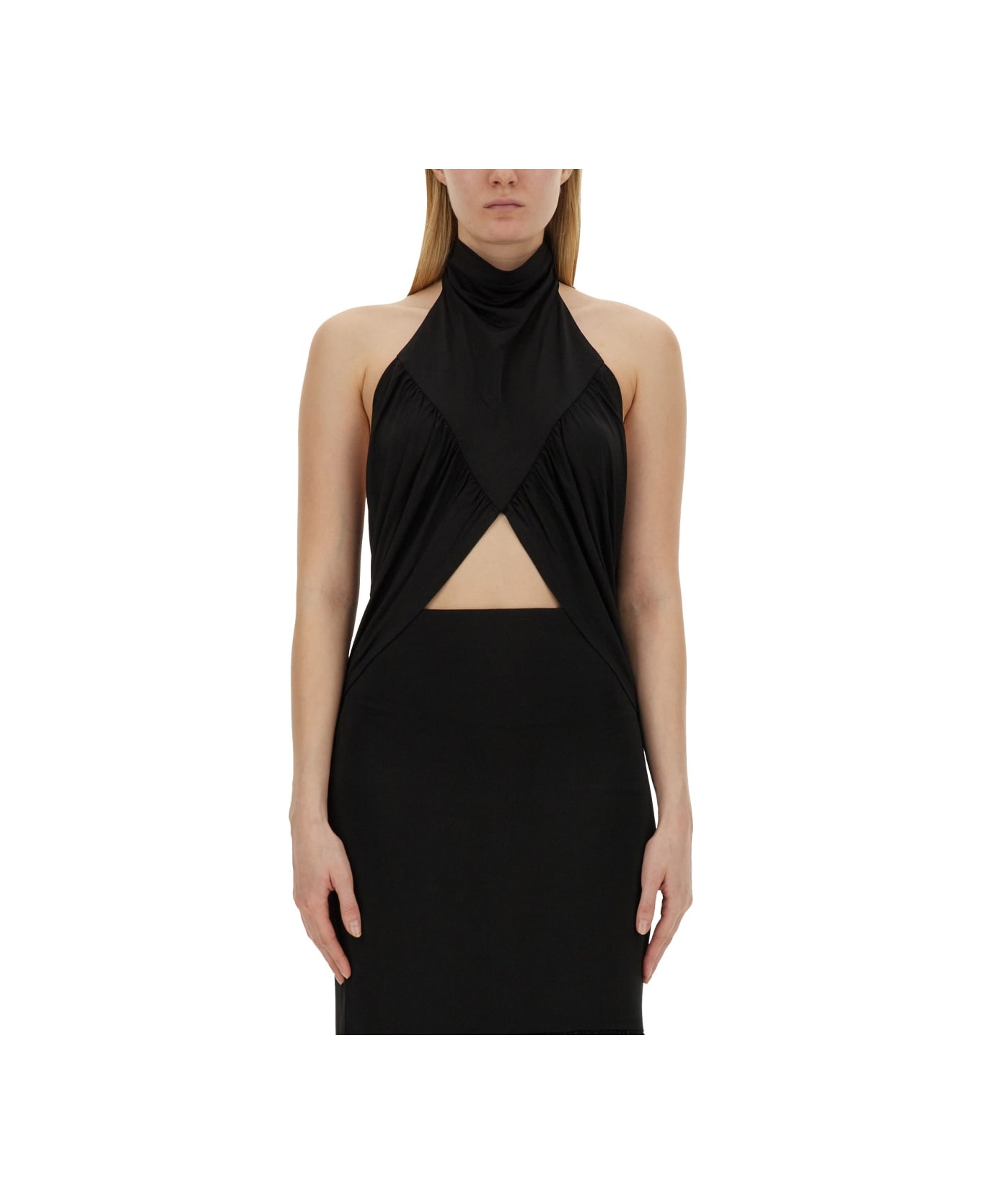 Nina Ricci Jersey Top - BLACK ワンピース＆ドレス