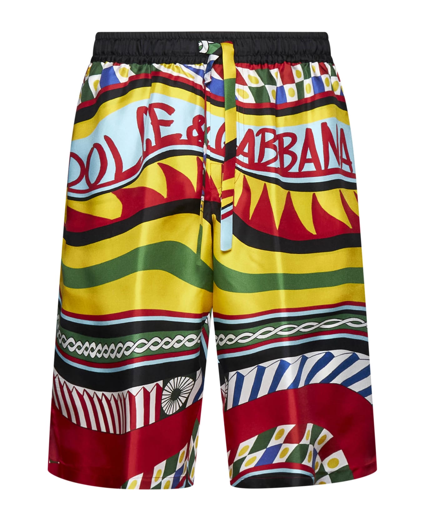 Printed Satin Bermuda Shorts