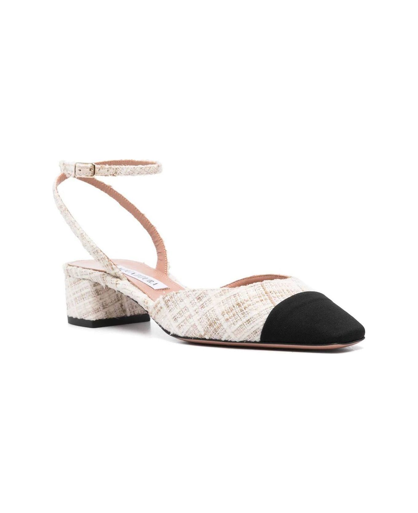 Aquazzura Two-toned Square Toe Pumps - WHITE/BLACK
