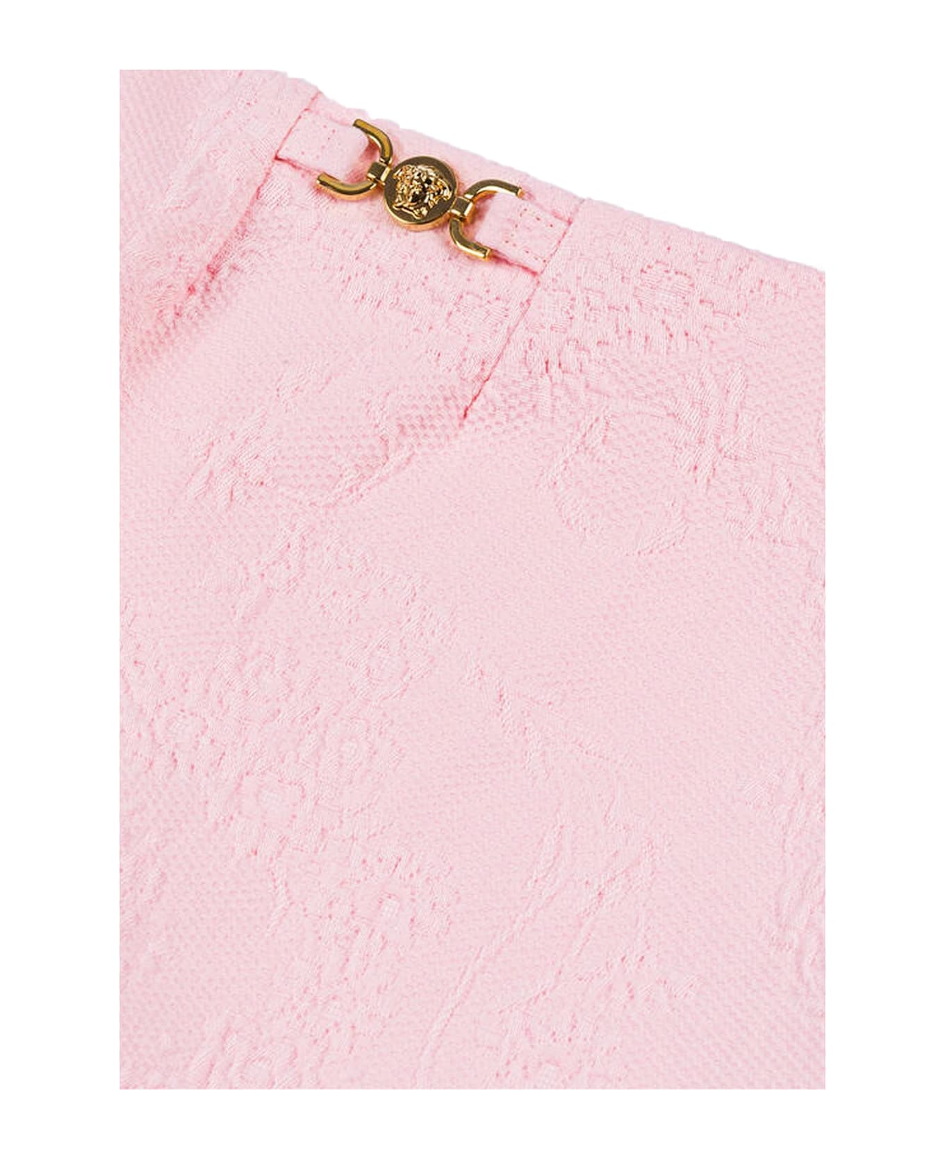 Versace Pink Shorts For Girl With Floral Swirl - Pink