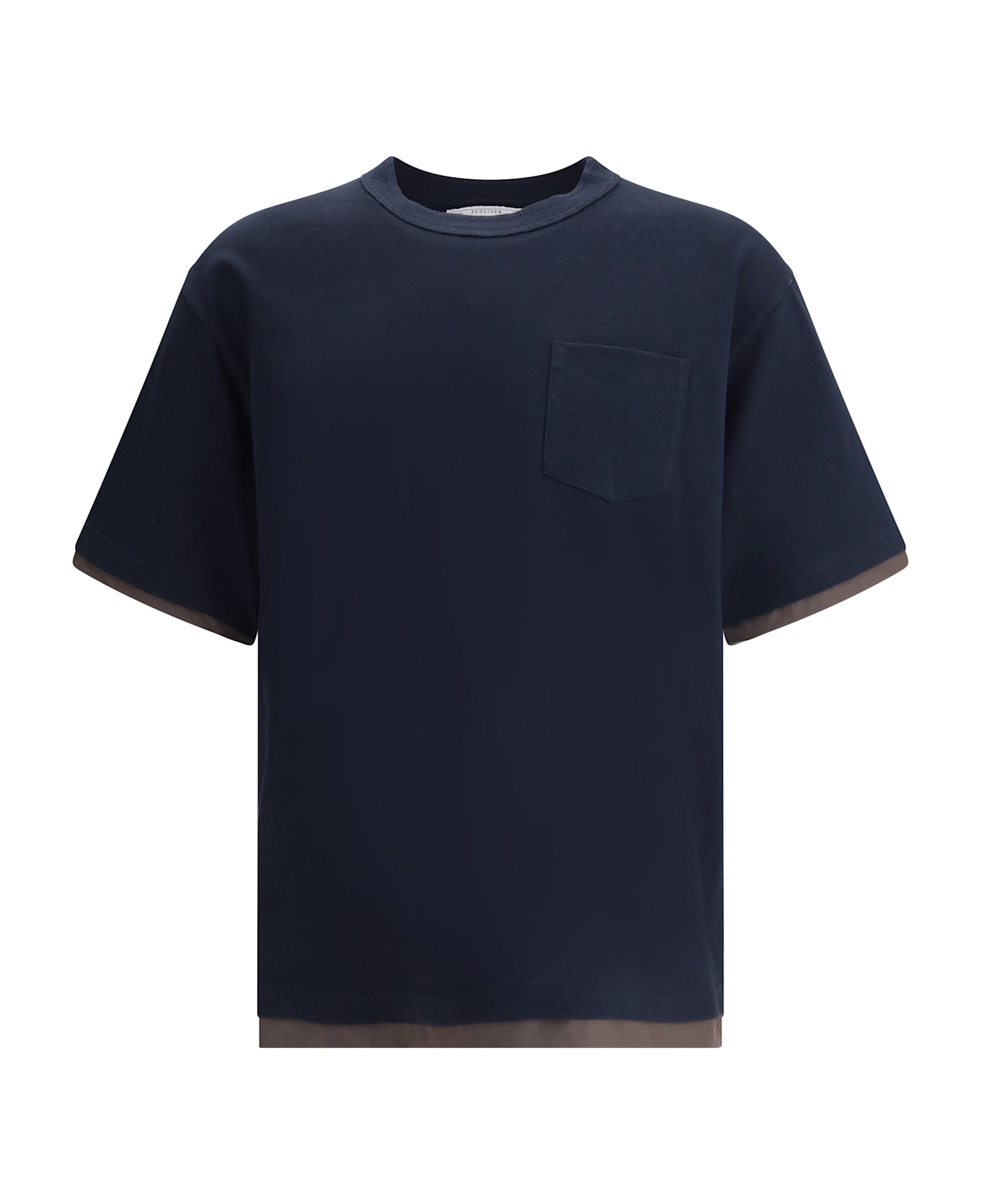 Sacai T-shirt Double Layers - NAVY