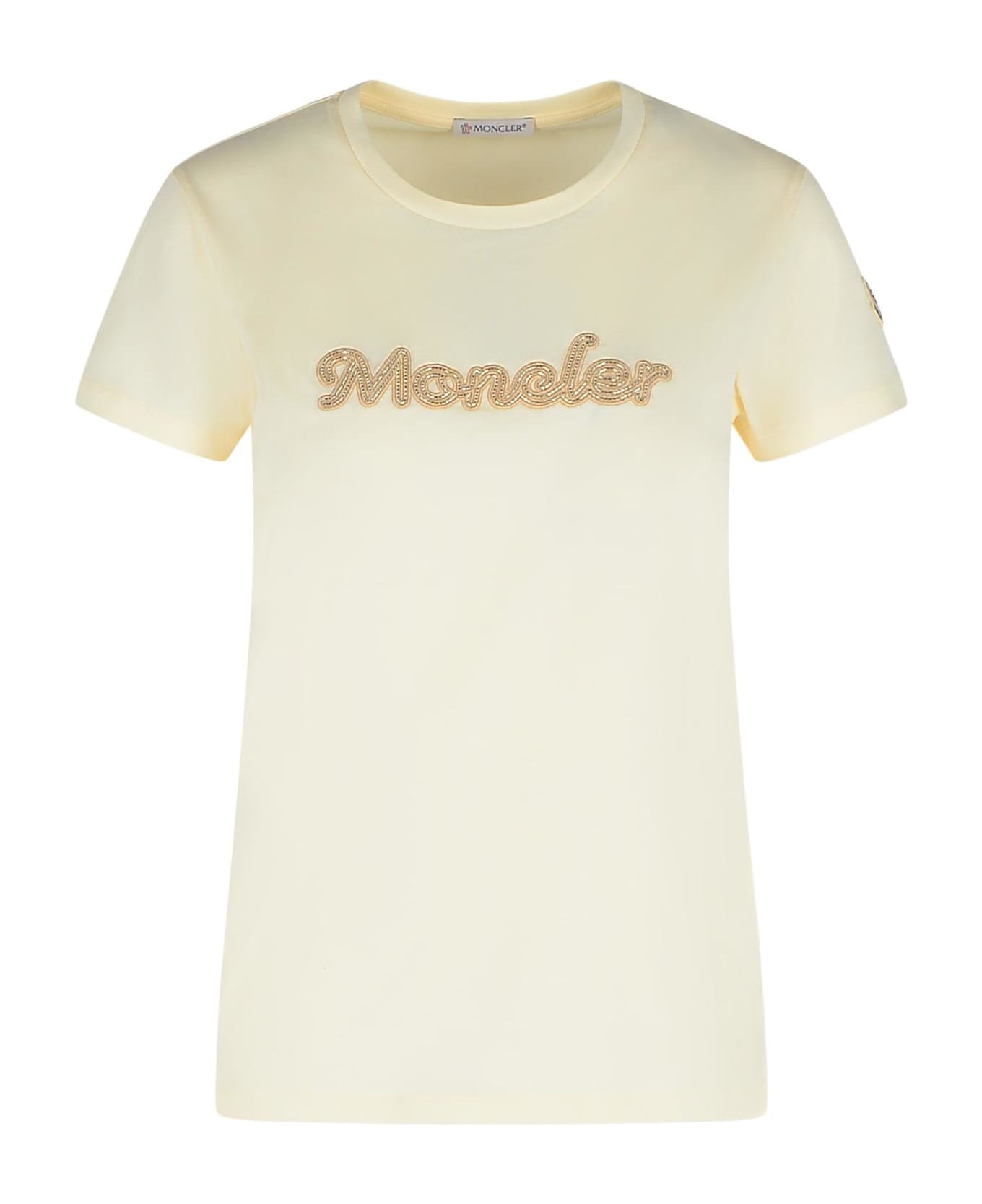 Moncler Cream Cotton T-shirt - Cream