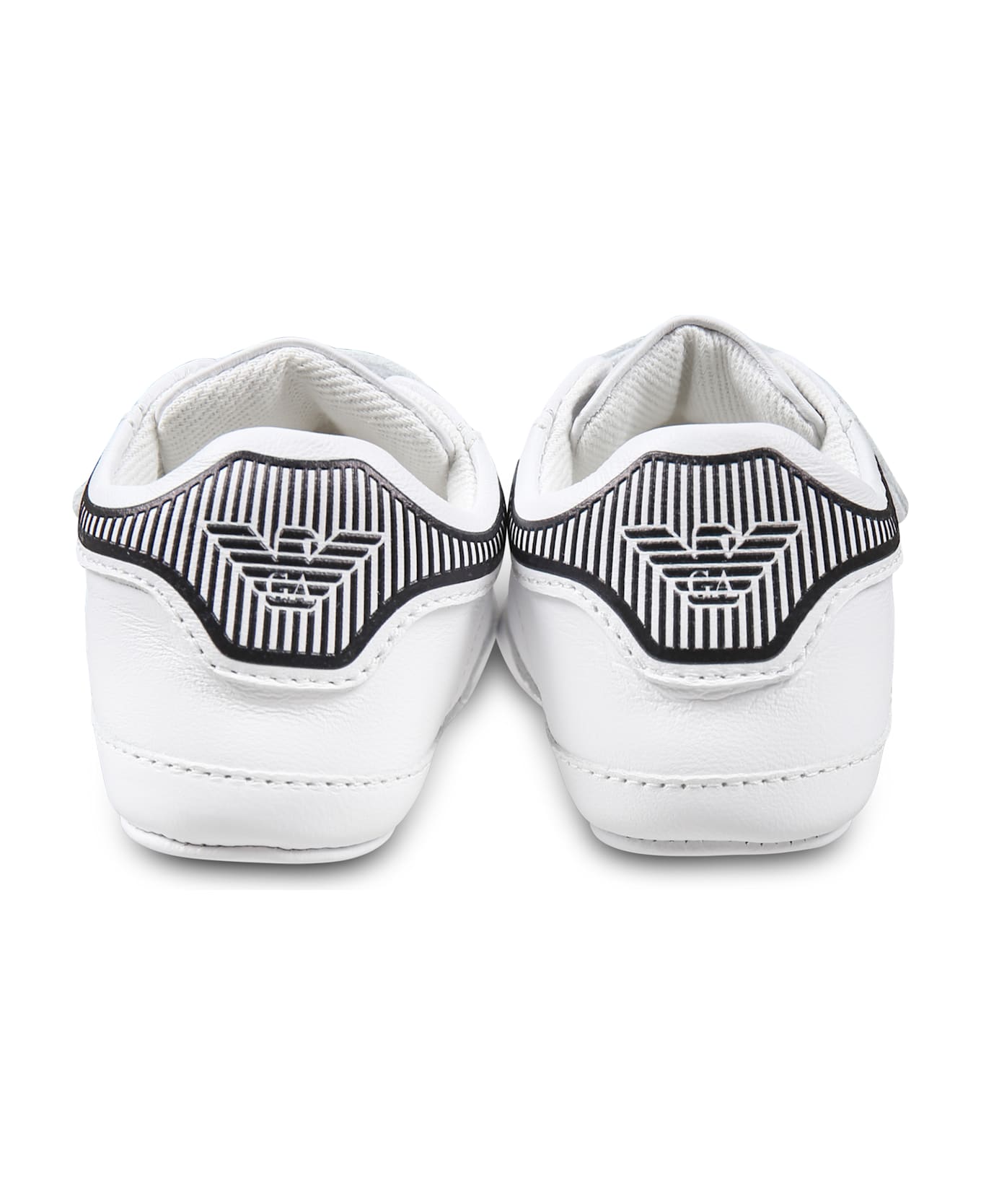 Emporio Armani White Sneakers For Baby Boy With Logo - White
