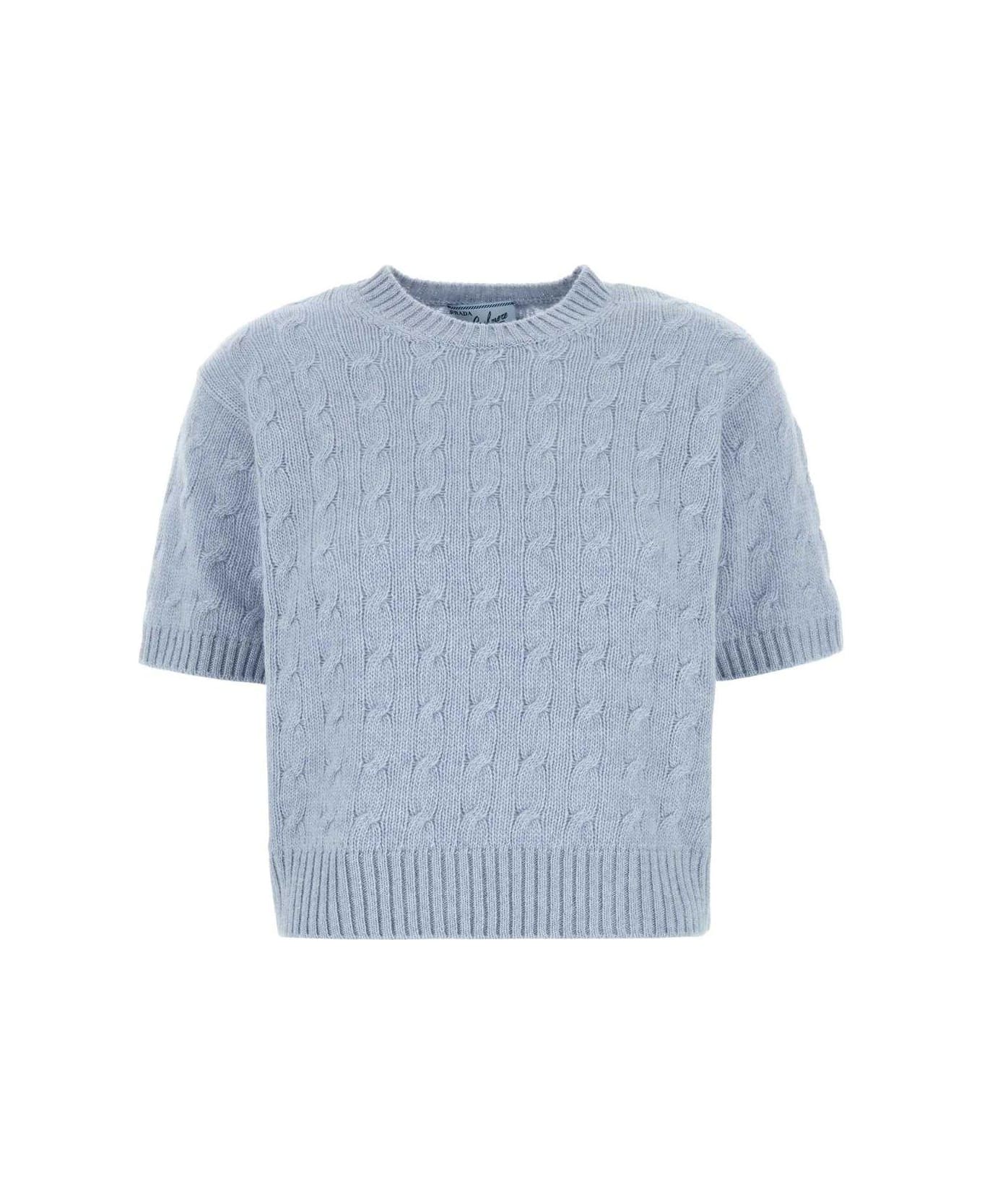 Prada Short-sleeved Crew Neck Sweater - Azzuro