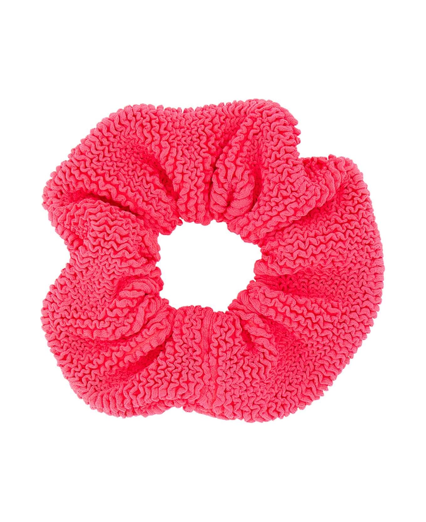 Hunza G Fluo Pink Fabric Scrunchie - HOTPINK