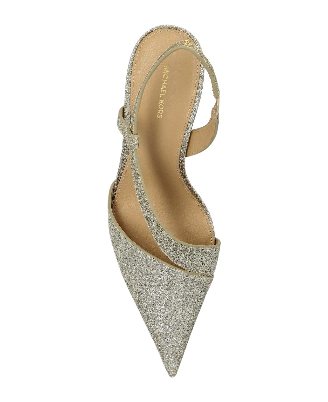 Michael Kors Jaida Glitter Embellished Pumps - Pale Gold