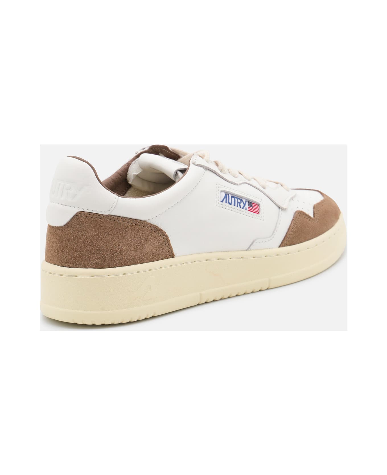 Autry White And Light Beige Leather Medalist Sneakers - WHITE/TOBACCO スニーカー