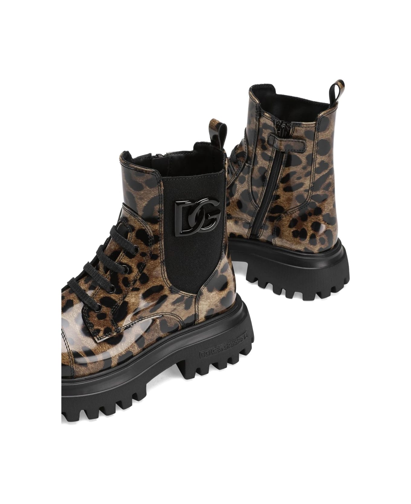 Dolce & Gabbana Dolce &amp; Gabbana Brown Leopard-print Lace-up Shoes - Brown