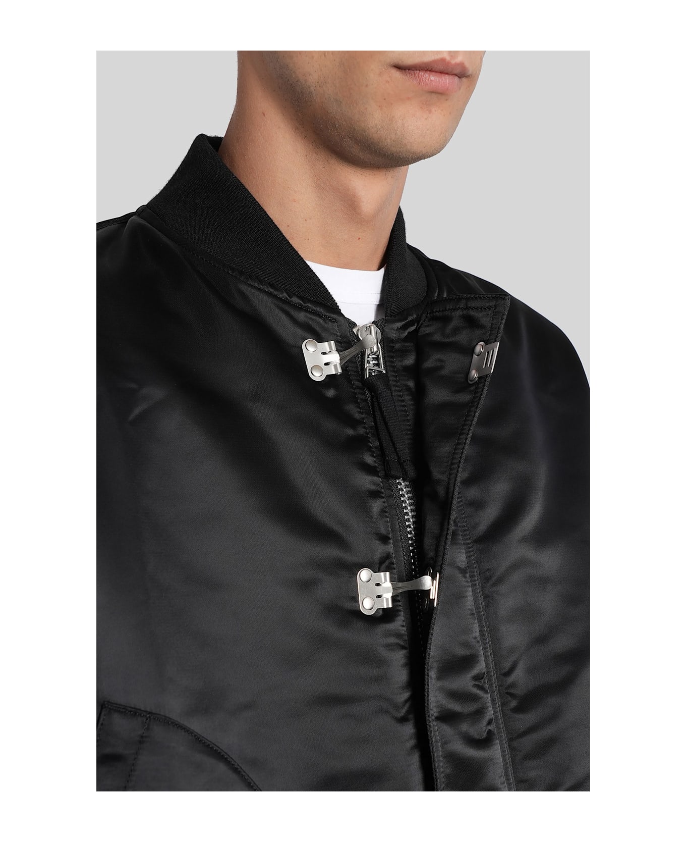 Comme des Garçons Homme Bomber Jacket In Black Nylon - black