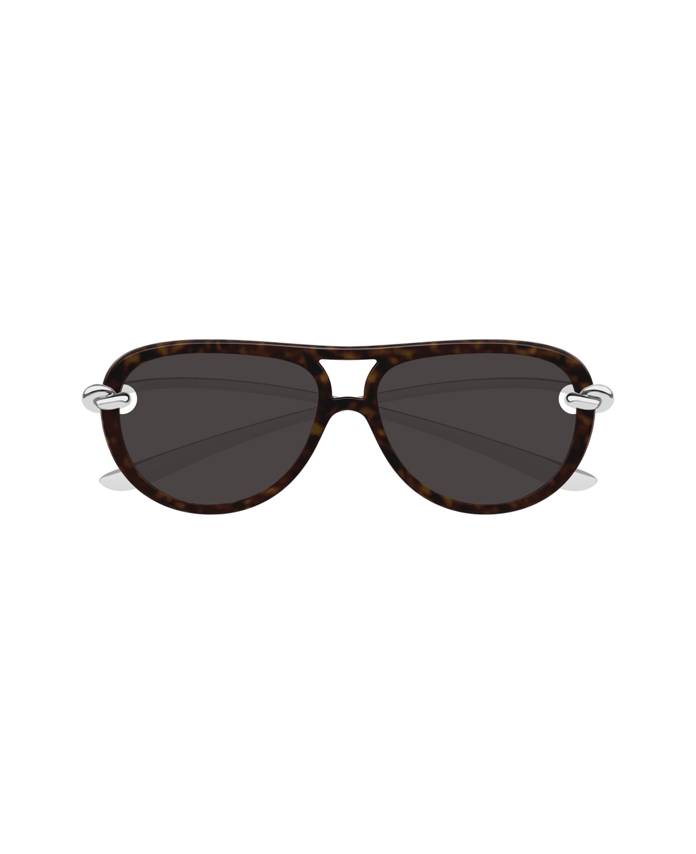 Bottega Veneta Eyewear Bottega Veneta Bv1418s Signature Icons 002 Havana Silver Grey Sunglasses - Nero