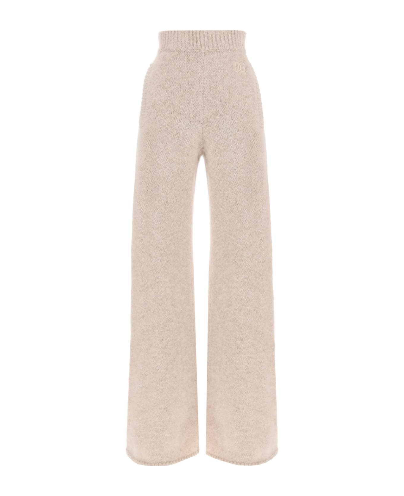 Dolce & Gabbana Llama Knit Flared Pants - CORDA SCURO (Beige) ボトムス