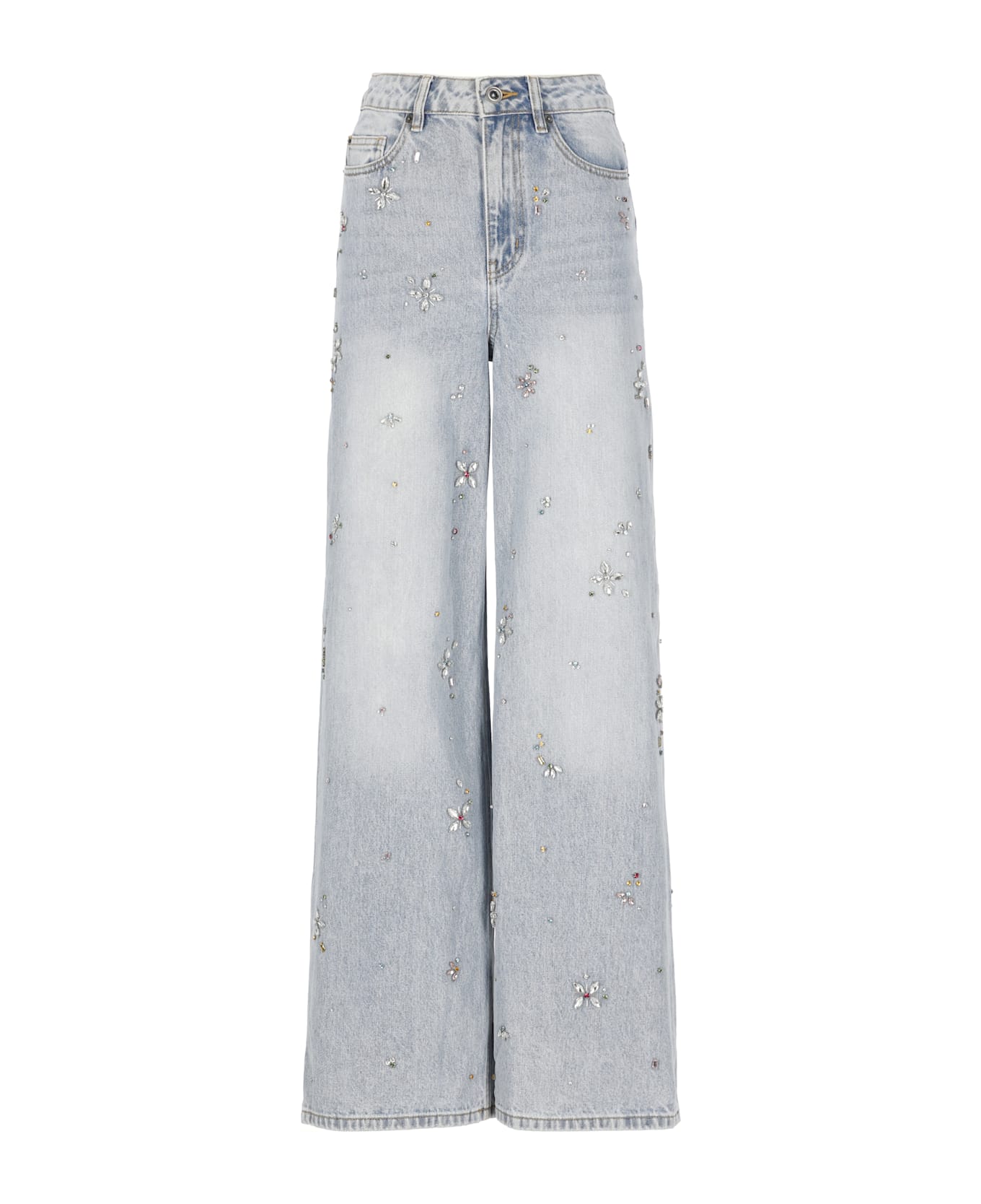 self-portrait Jeans With Strass - Blue