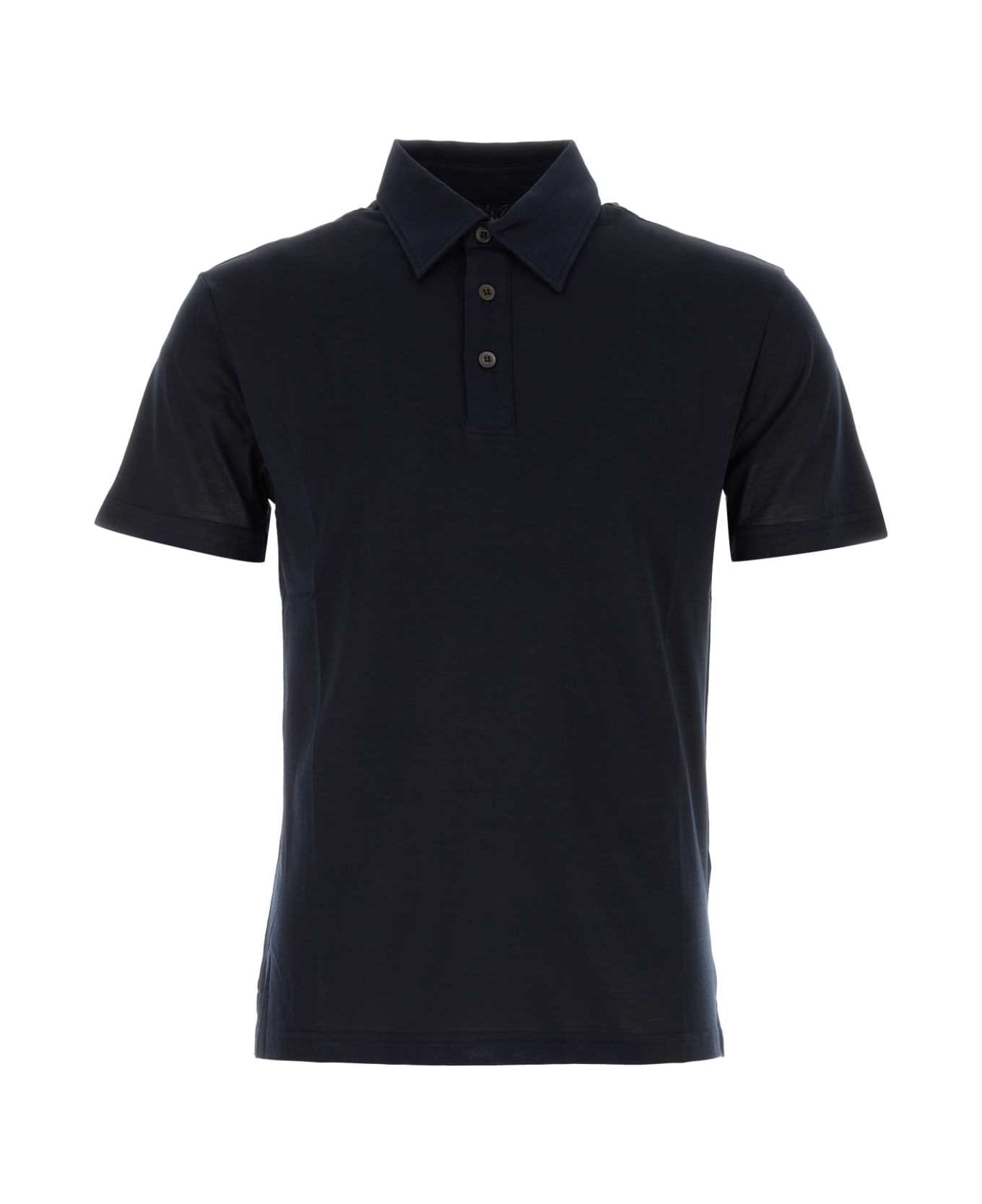 PT Torino Navy Blue Cotton Polo Shirt - BLUSCURO