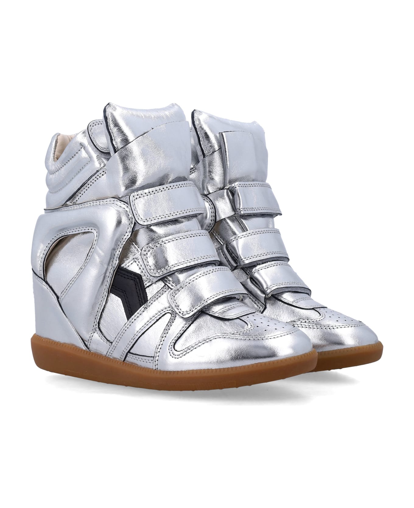 Isabel Marant Bekett Metallic Silver Sneakers - GUN METAL