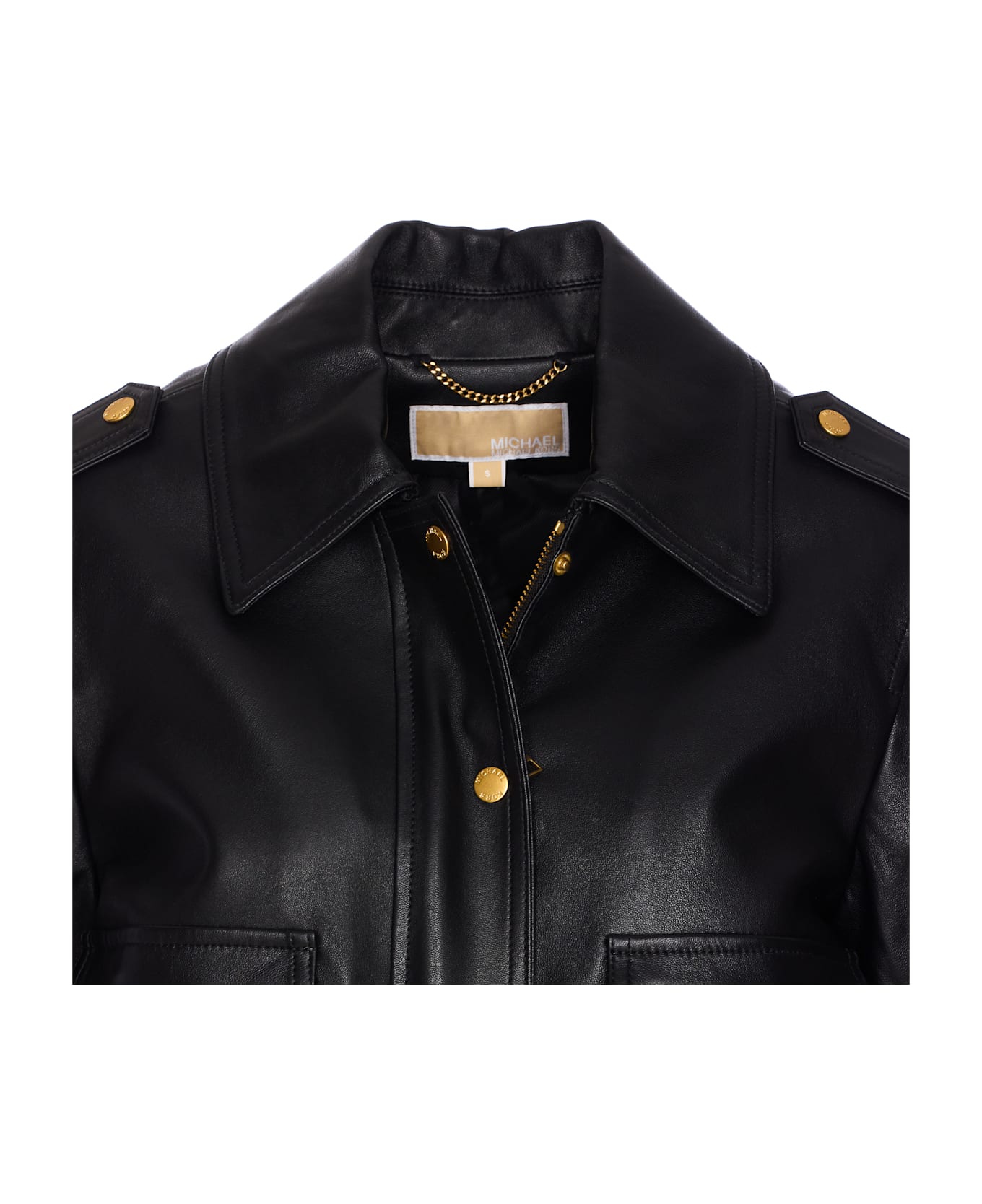 MICHAEL Michael Kors Black Leather Jacket - Black