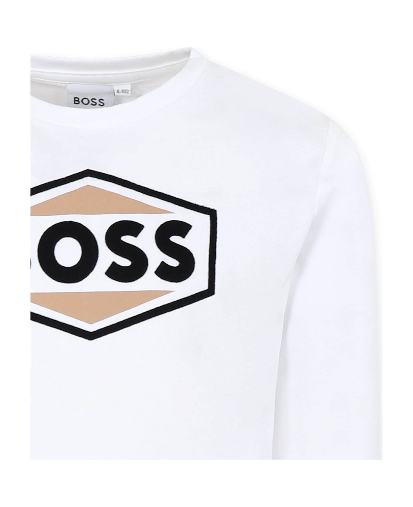 Hugo Boss White T-shirt For Boy With Logo - White