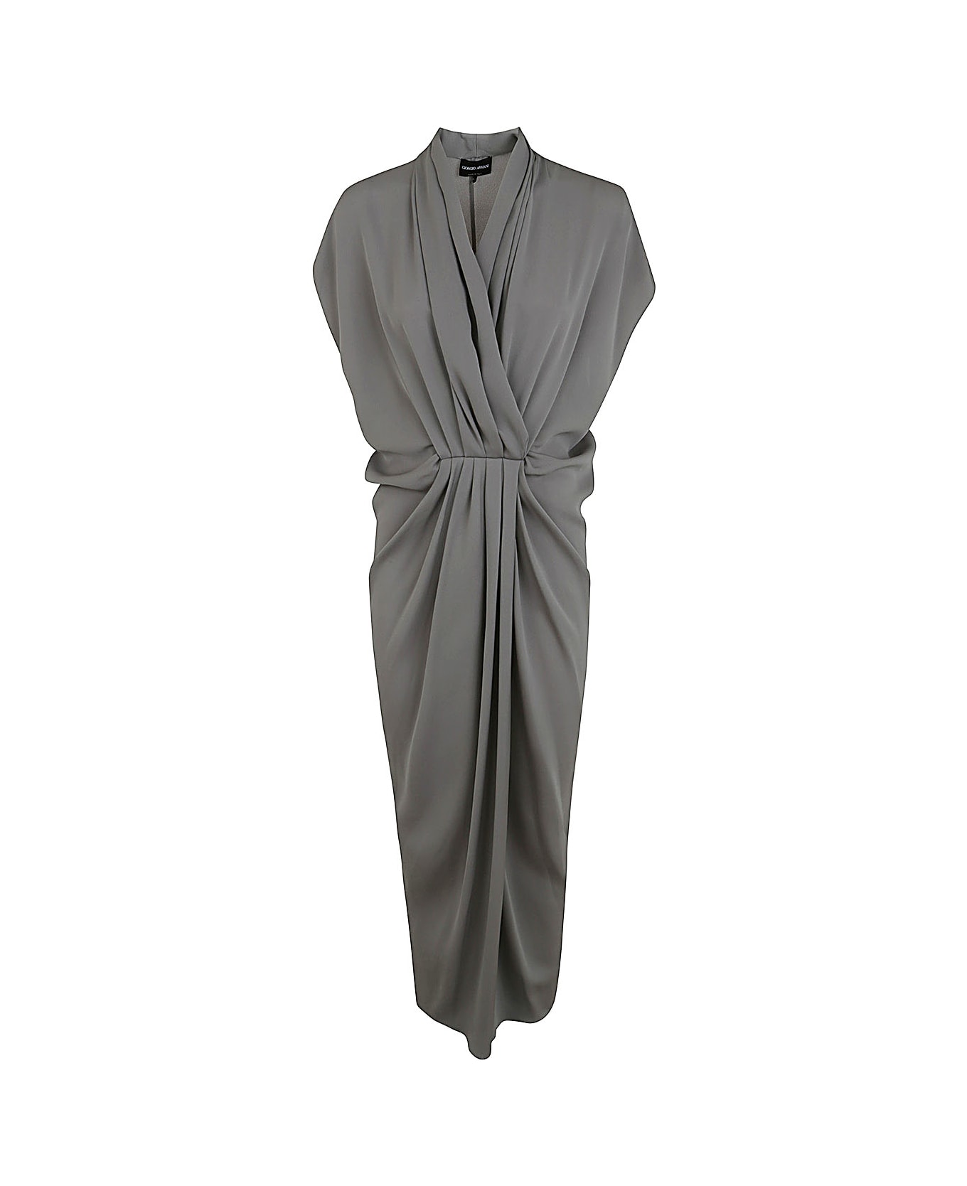 Giorgio Armani V Neck Long Dress - Grey