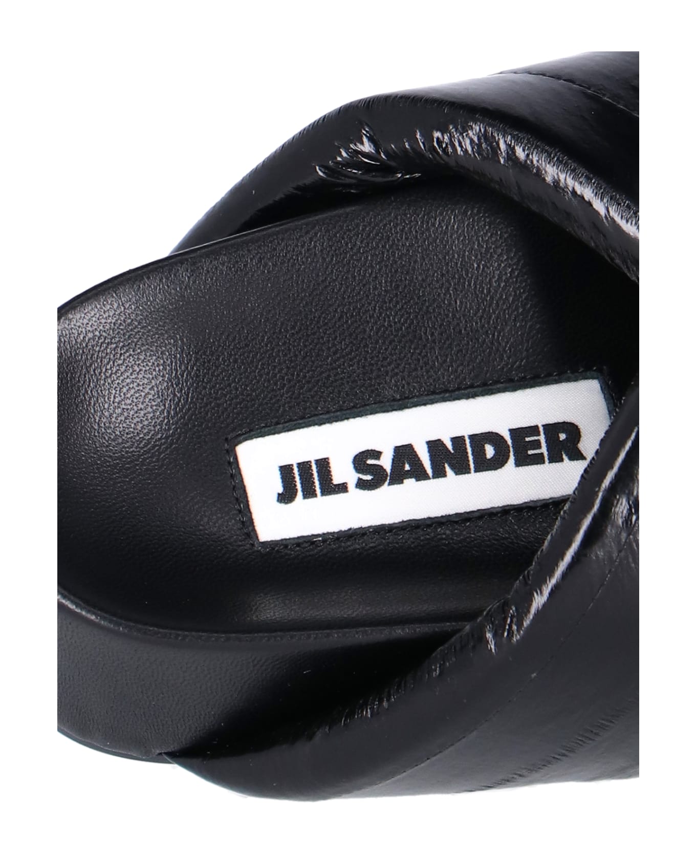 Jil Sander Crossed Sandals - BLACK フラットシューズ