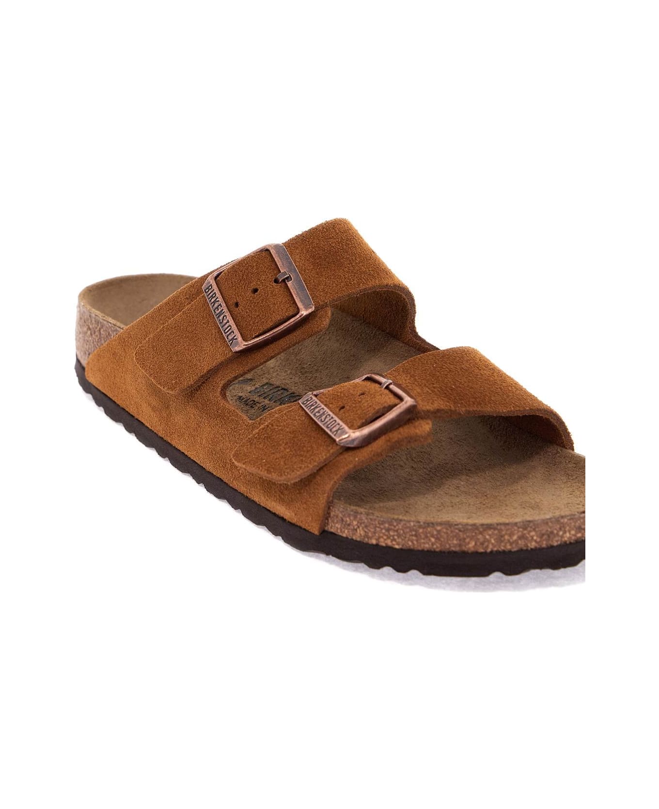 Birkenstock Arizona Slides Narrow Fit - Leather Brown