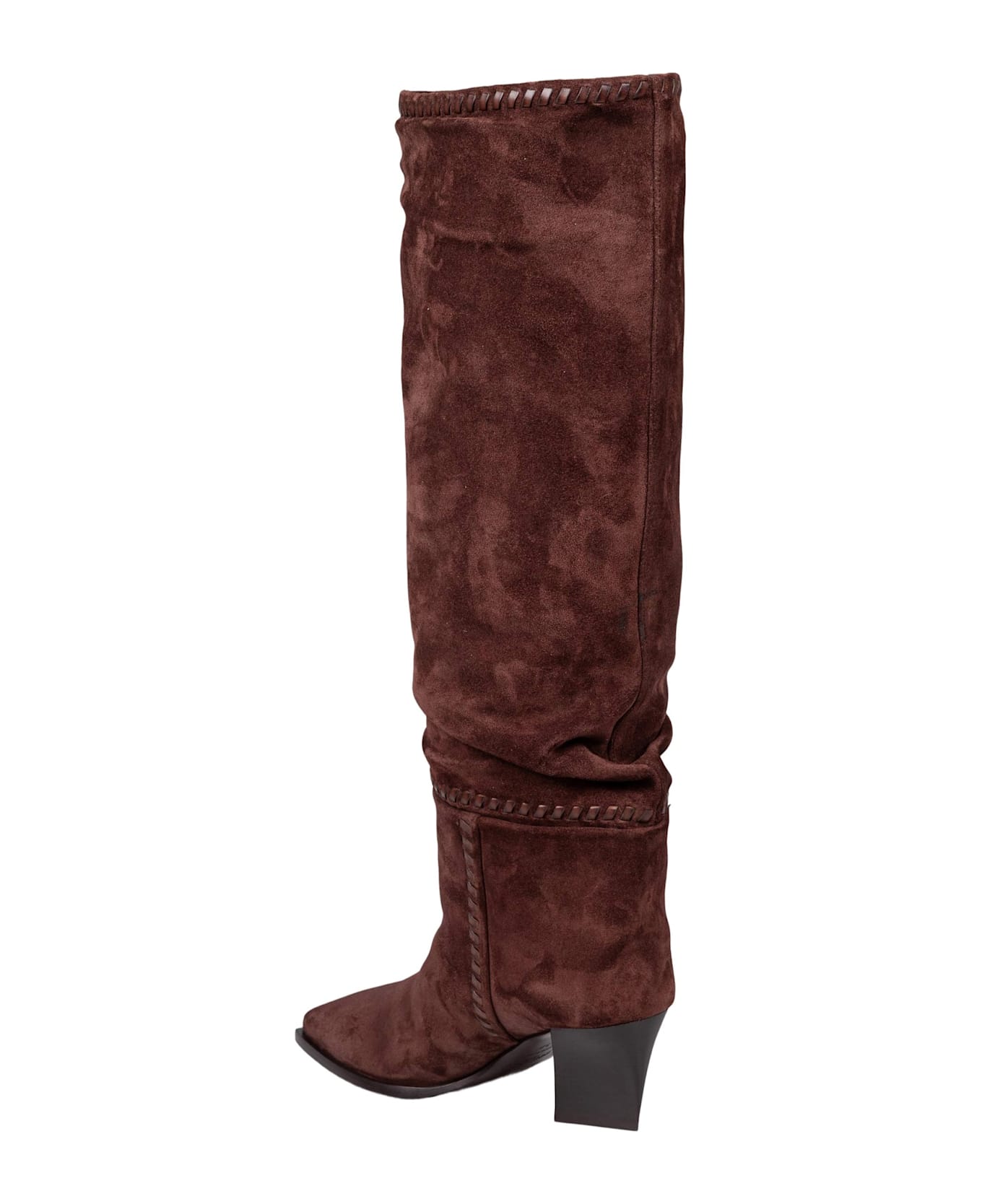 Jimmy Choo Hart Stitch Knee Boot 60 In Chocolate Suede - Brown