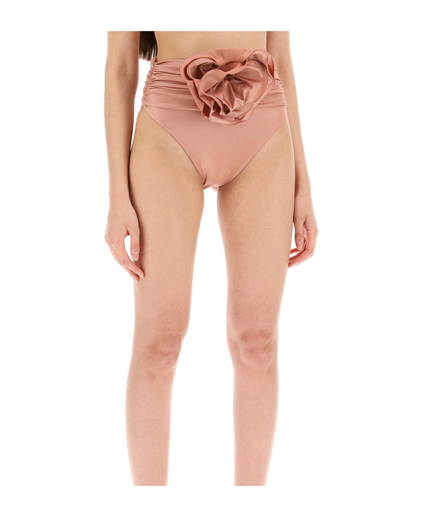 Magda Butrym High-waisted Bikini Briefs With Flower Clip - PINK (Metallic)
