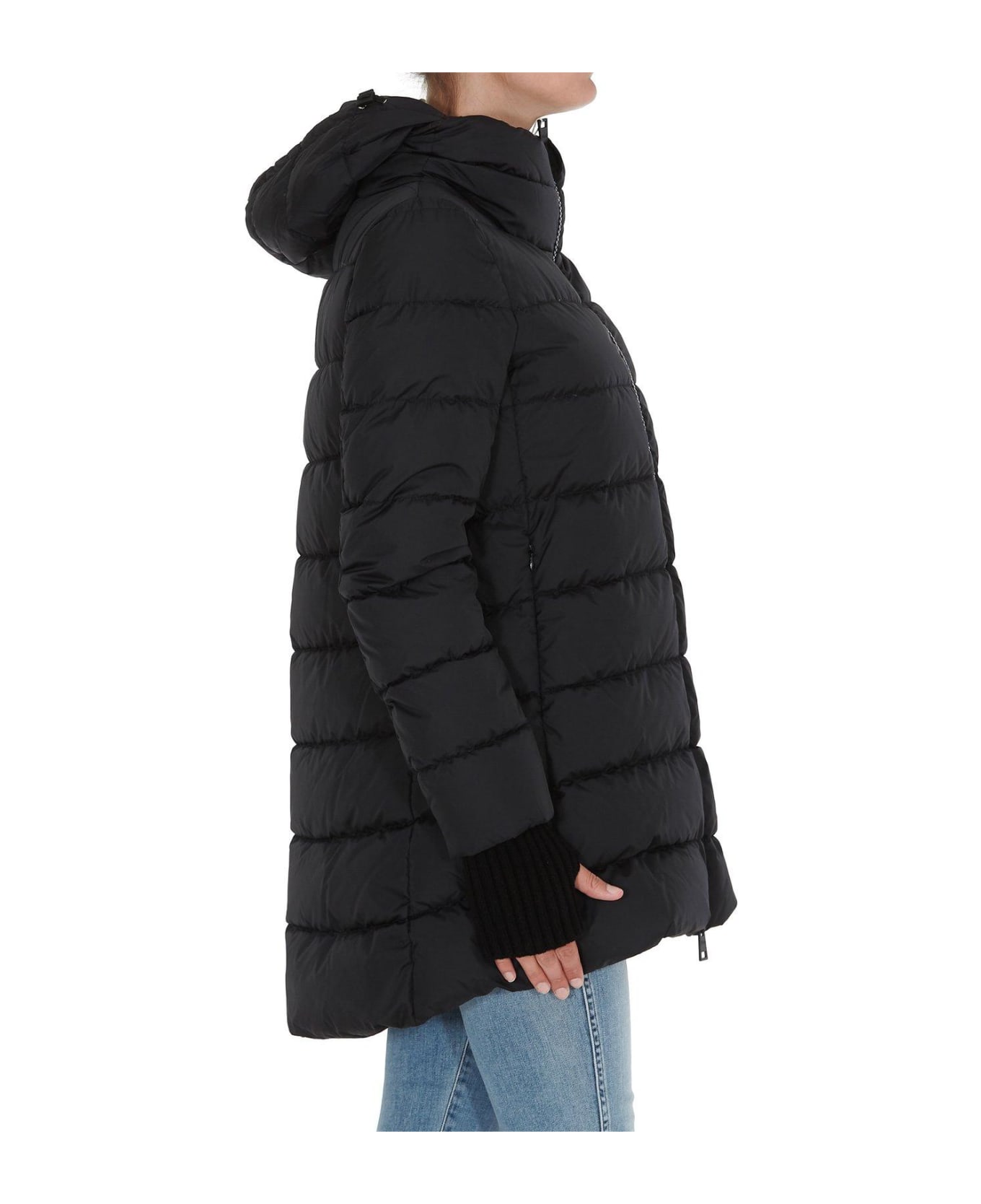 Herno Hooded Zip-up Puffer Jacket - Black