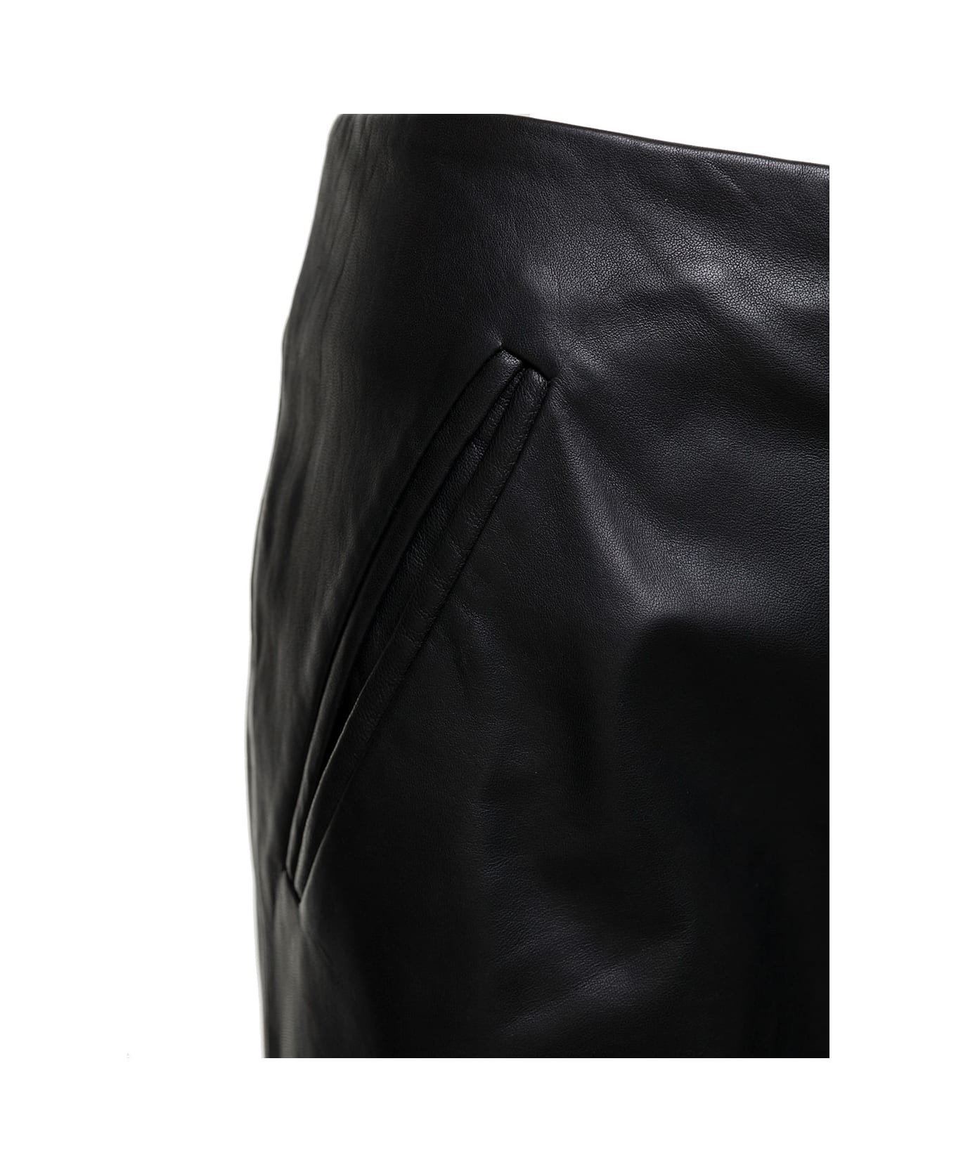 Alberta Ferretti Black Flared Pants In Leather Woman - Nero