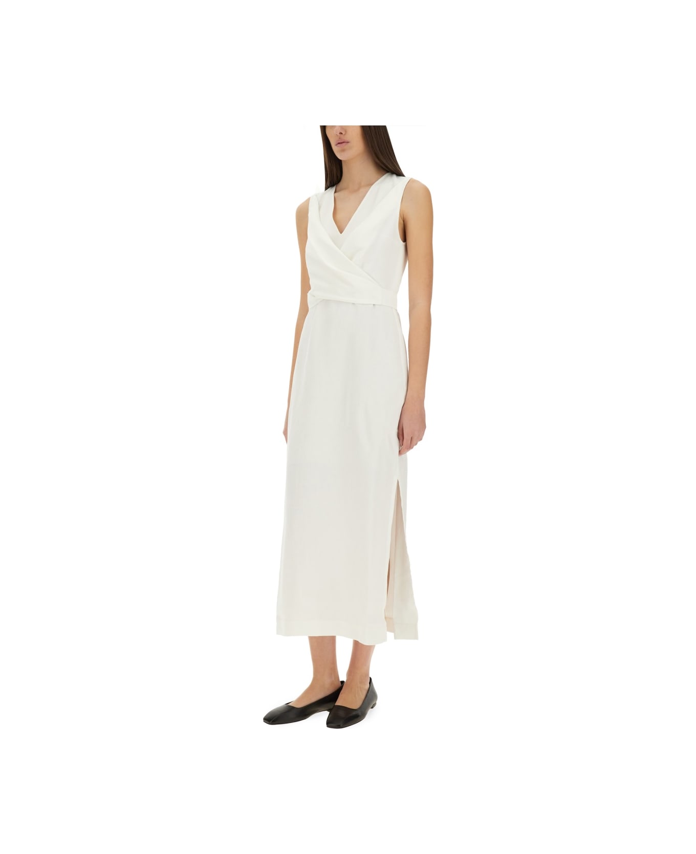 Brunello Cucinelli "wrap-effect" Dress - WHITE