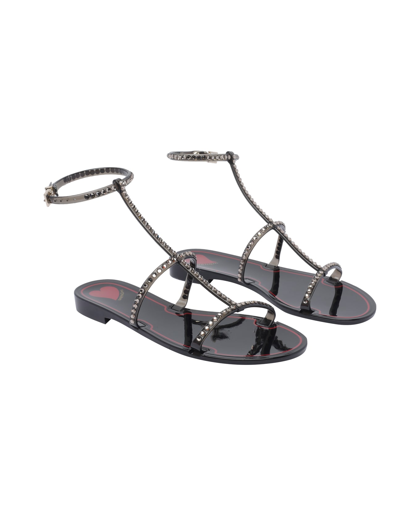 Menghi Rubber Sandals - Black