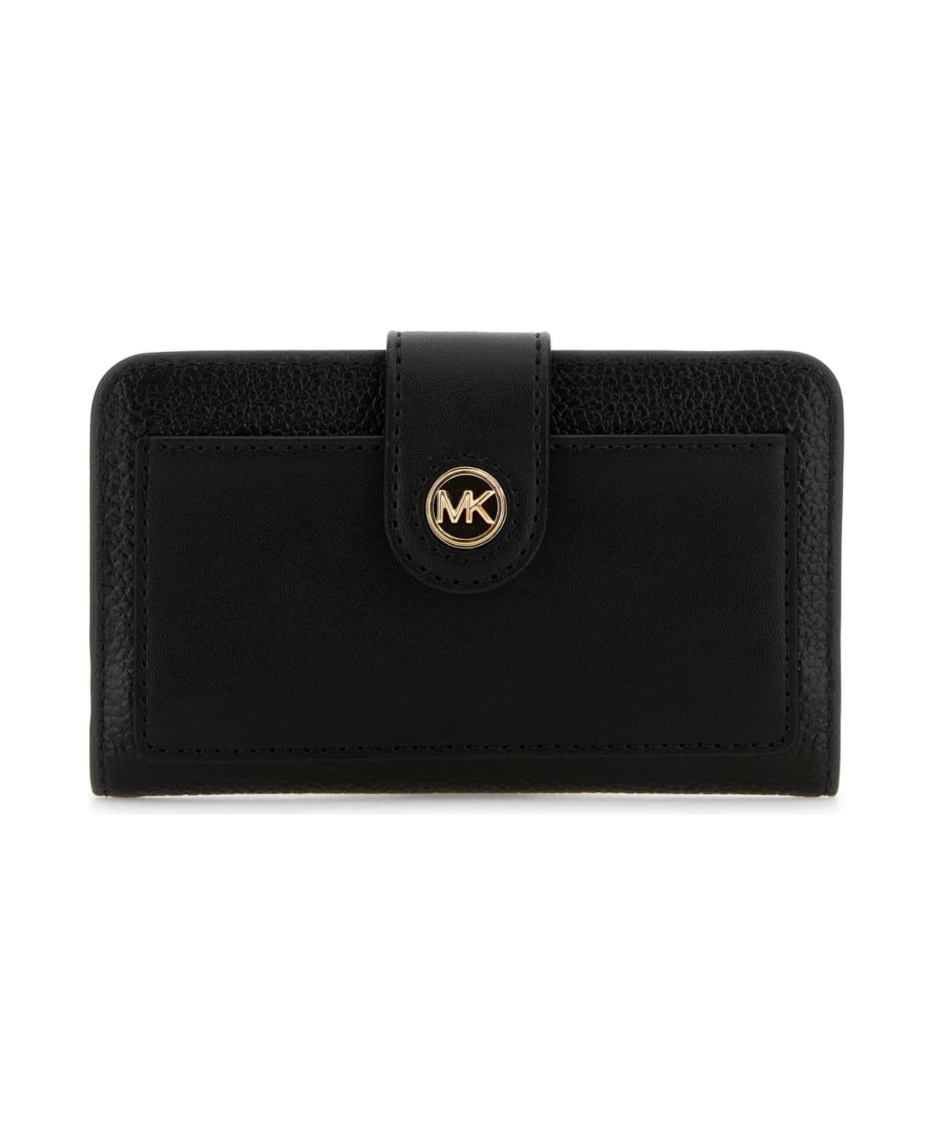 Michael Kors Black Leather Wallet - BLACK