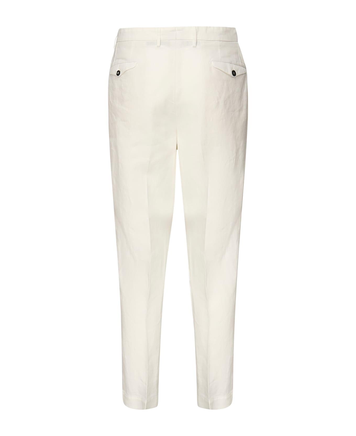 Santaniello Linen Pleated Trousers - Beige