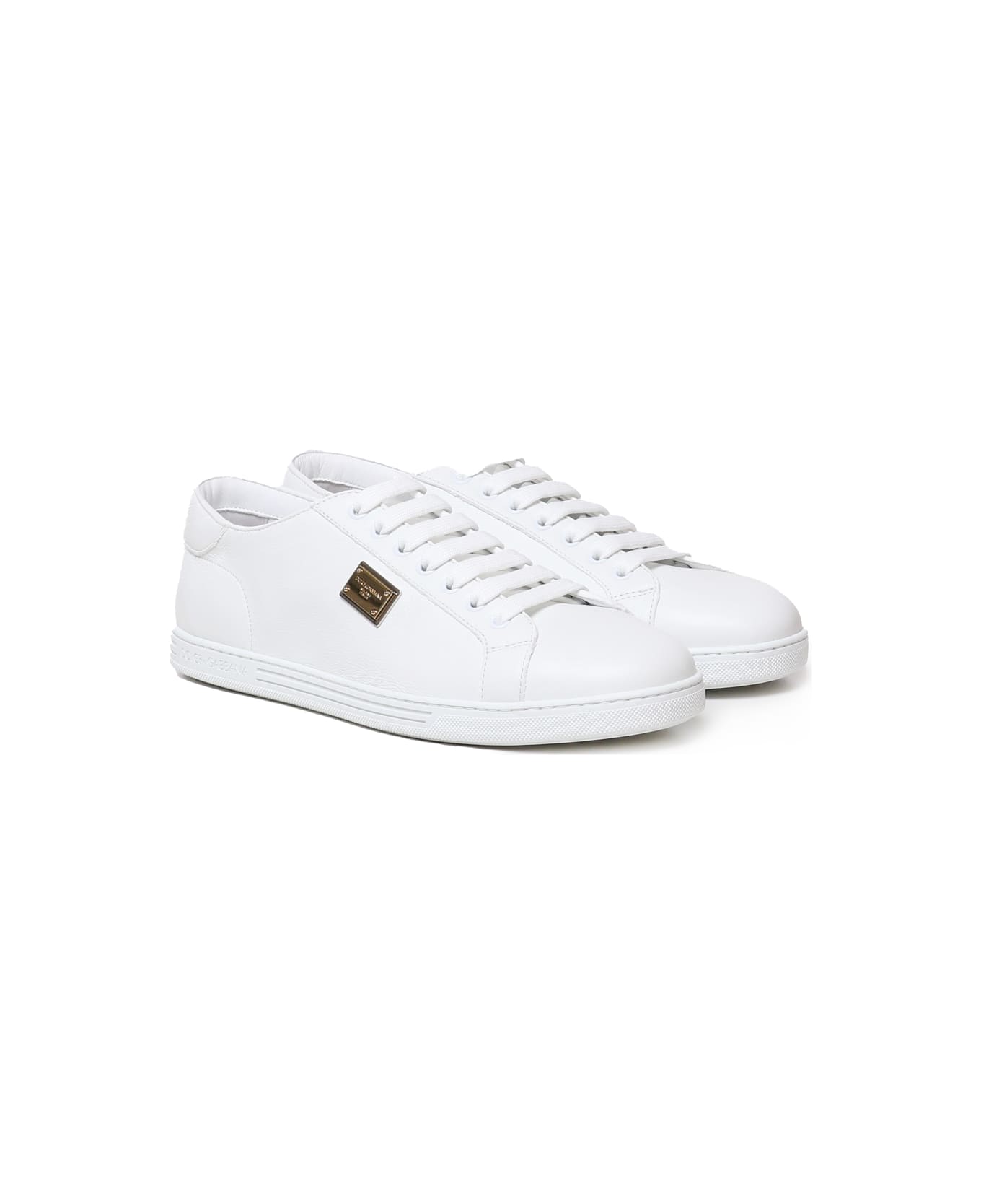 Dolce & Gabbana Sneakers Saint Tropez In Calfskin - White