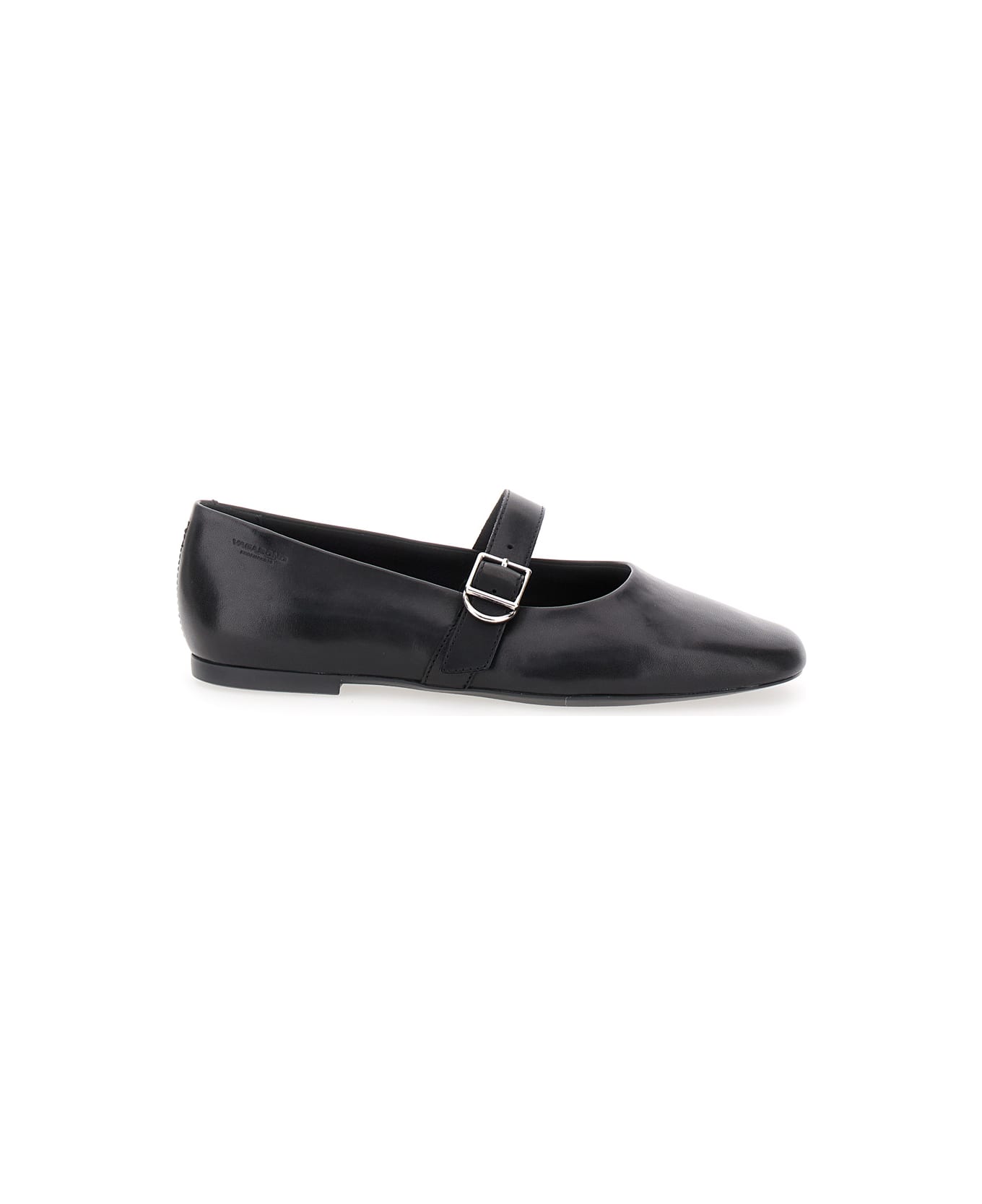 Vagabond 'jolin' Black Ballet Flats With Strap In Smooth Leather Woman - Black