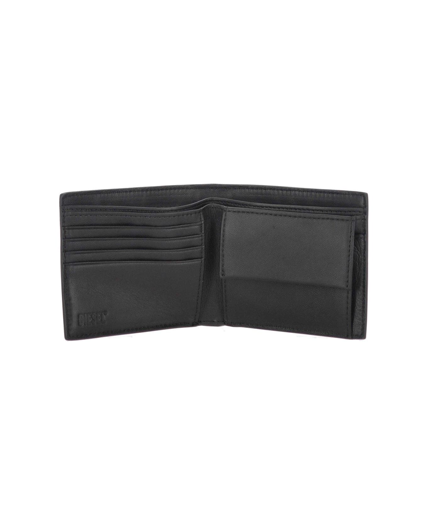 Diesel Embossed Logo Bifold Wallet - BLACK