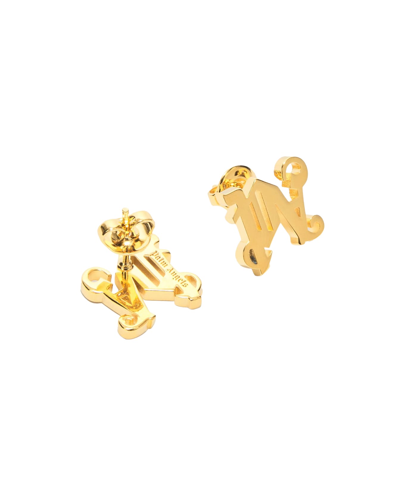 Palm Angels Gold Monogram Earrings - Golden