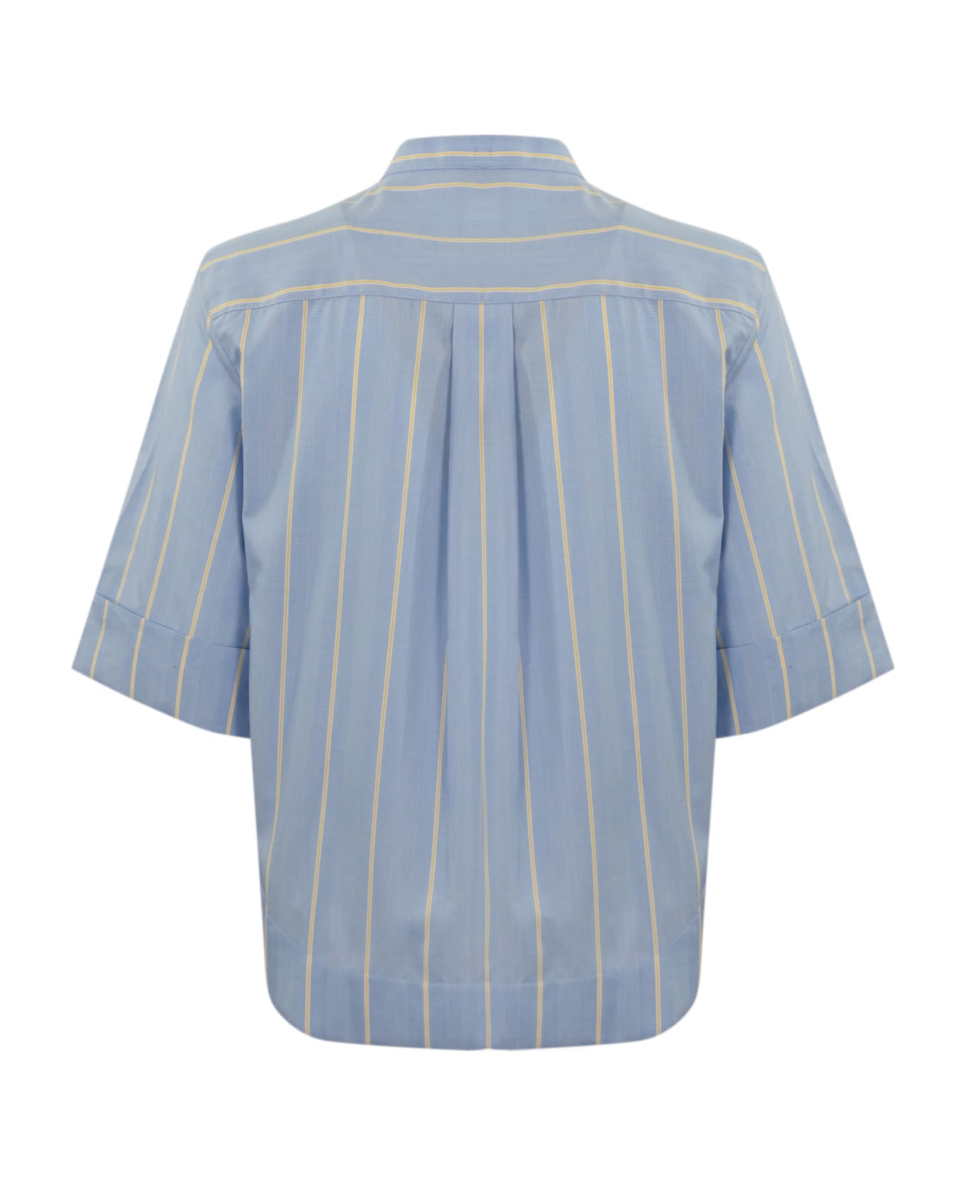 Fay Poepelin Shirt With Mandarin Collar - (azzurro)+(miele)