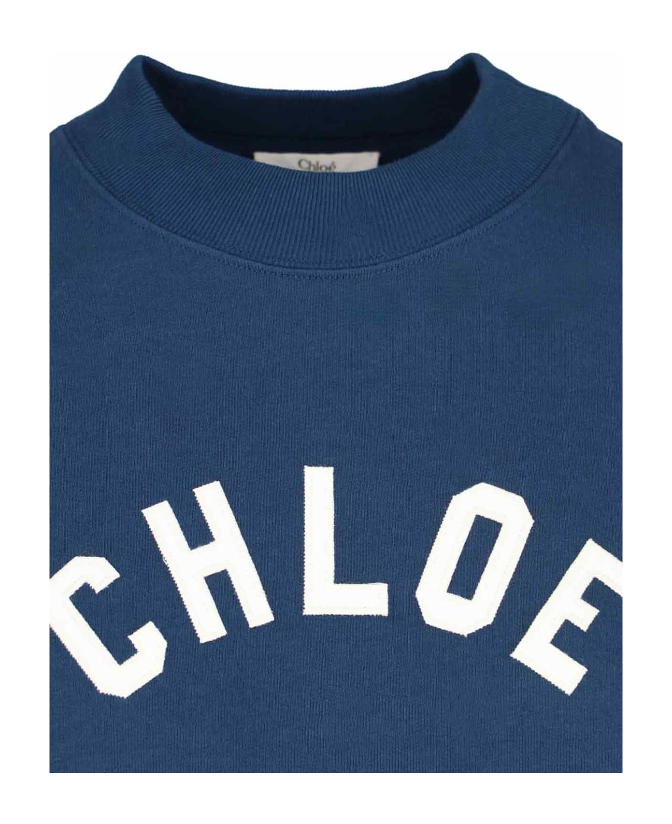 Chloé 'paris' Crew Neck Sweatshirt - BLUE