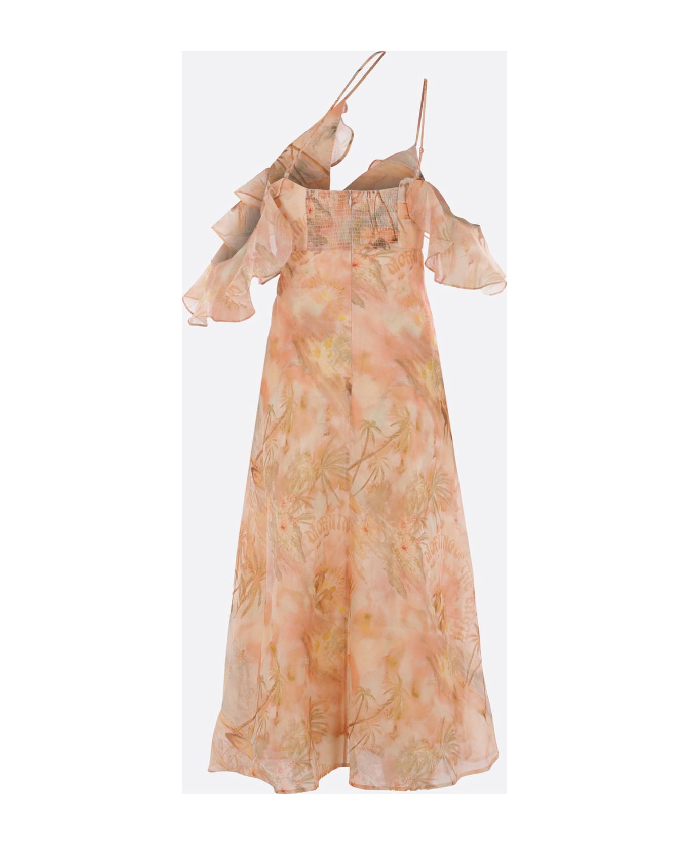 Zimmermann Illuminate Slip Dress In Linen And Silk - NEUTRALS