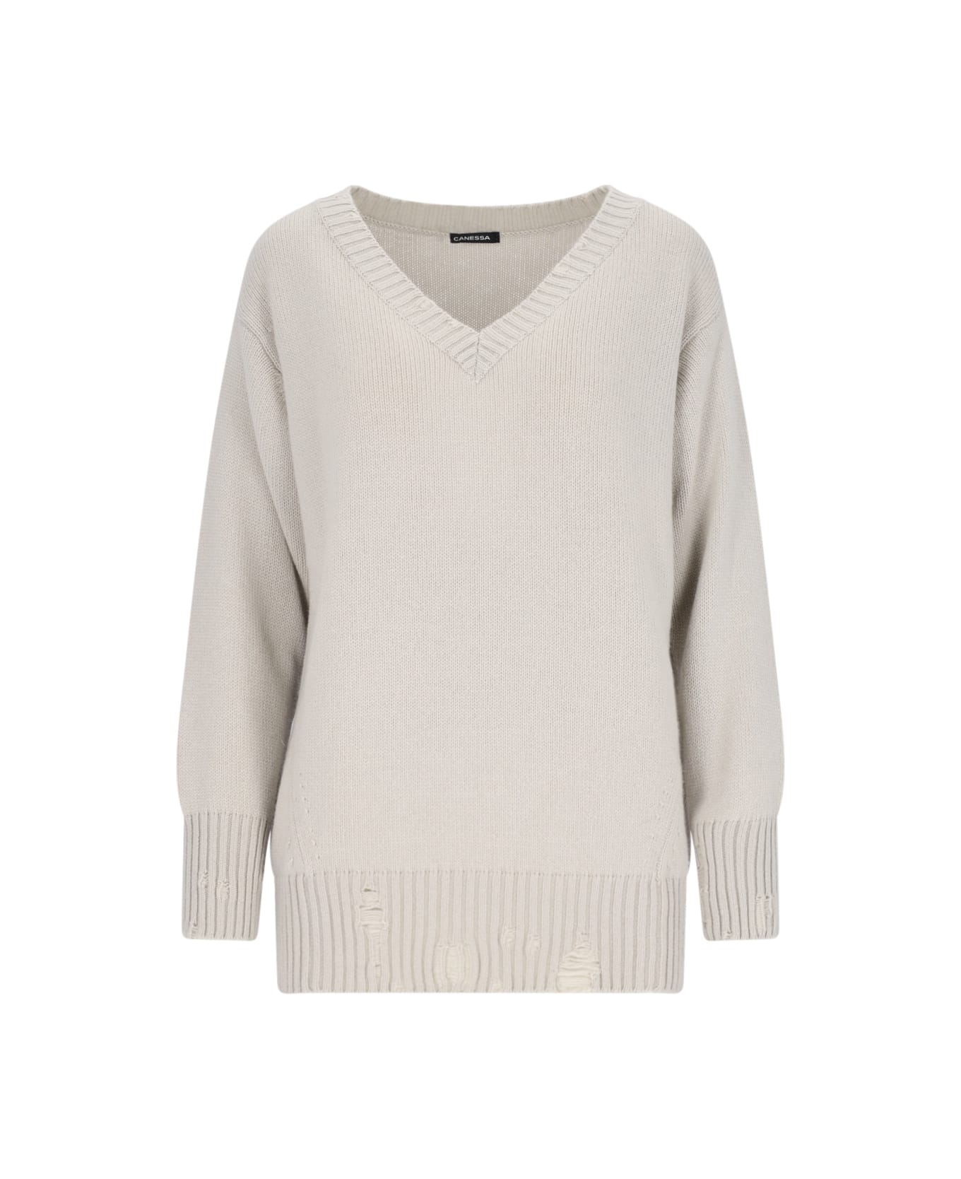 Canessa Destroyed Detail Sweater - Gray