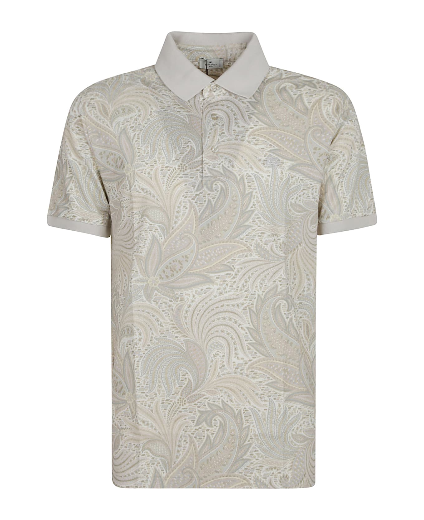 Etro Roma Short Sleeve Polo Shirt - Beige
