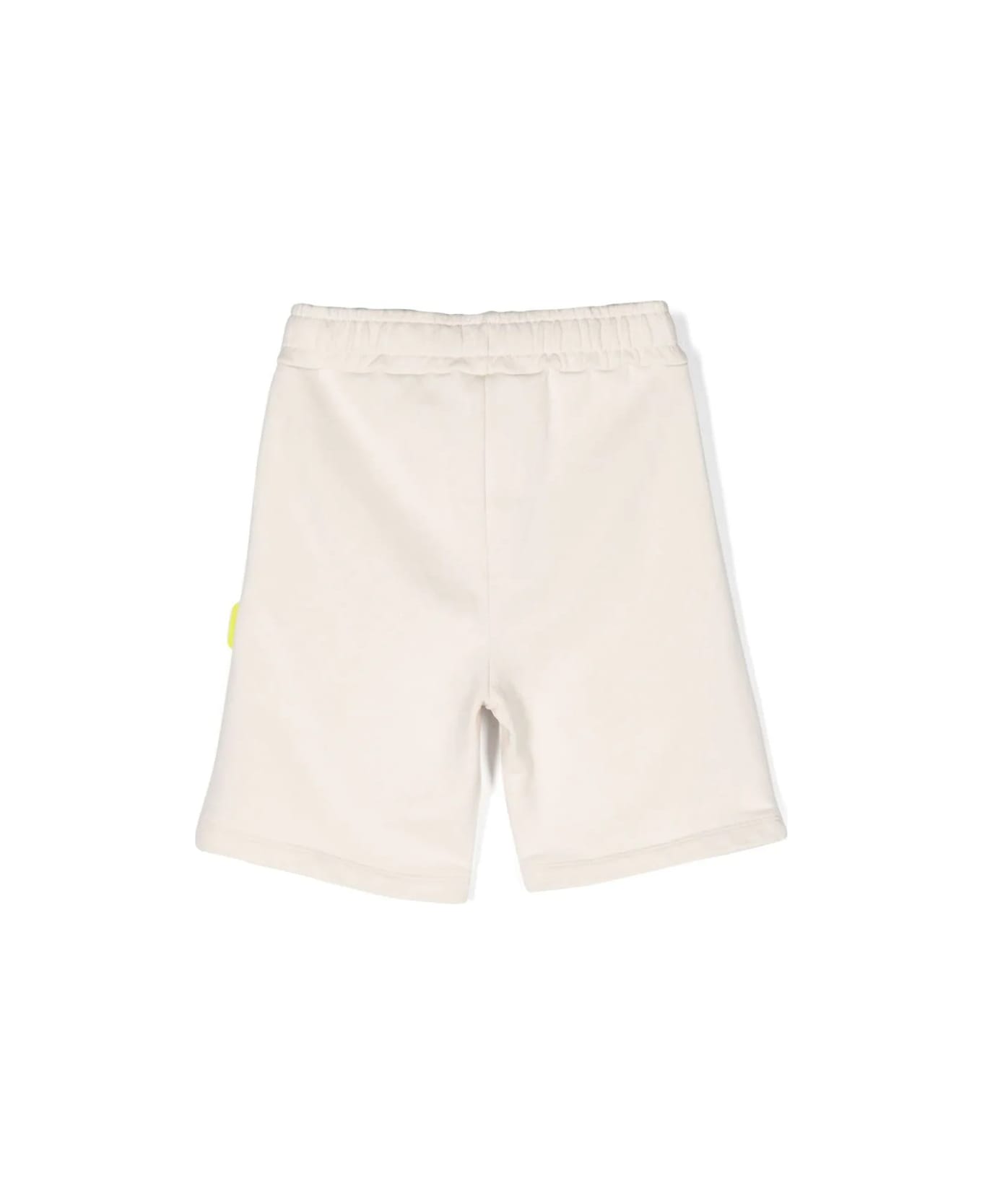 Barrow Beige Cotton Shorts With Logo - Crema