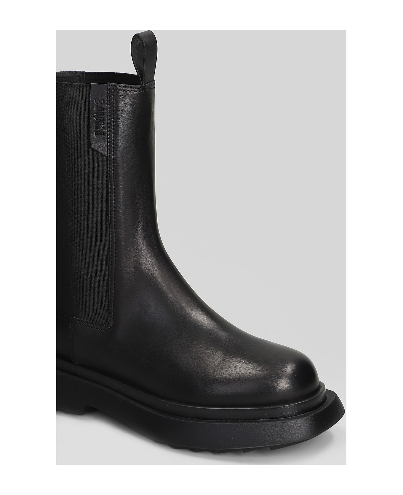 3JUIN Glory 010 Combat Boots In Black Leather - black ブーツ