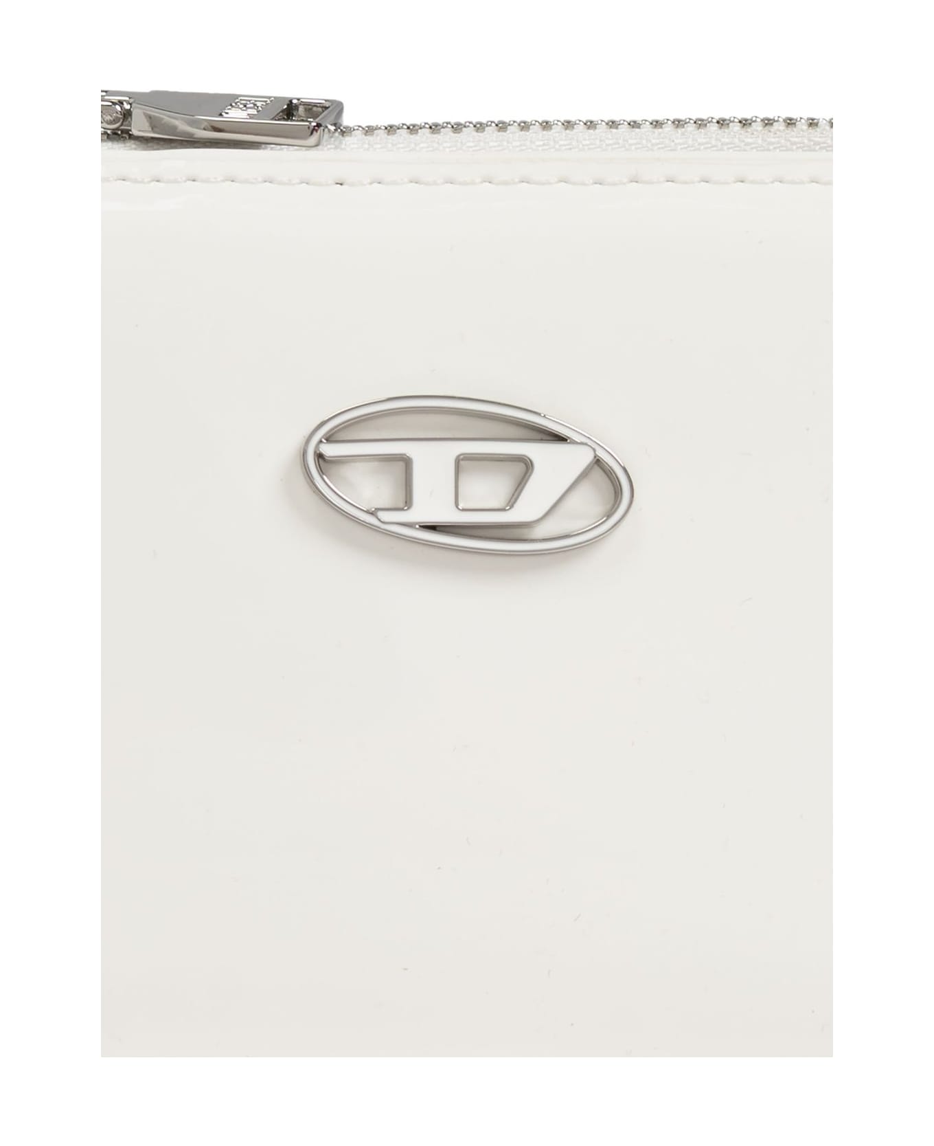 Diesel Play Bi-fold Zip Li Wallet - WHITE